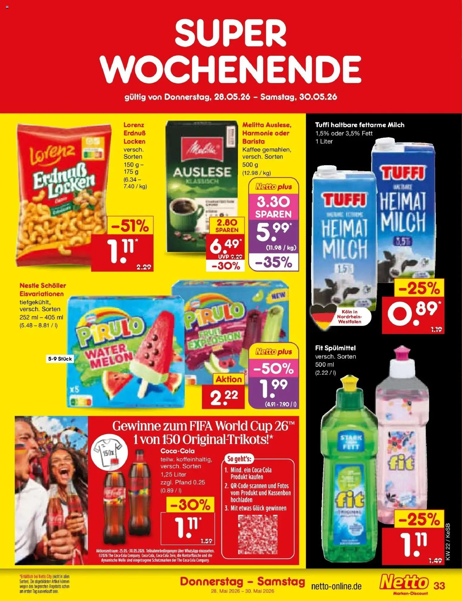 Netto Marken-Discount Prospekt Bonn – gültig ab 26.05.2026 | Seite: 41 | Produkte: Melitta, Cola, Milch, Kaffee