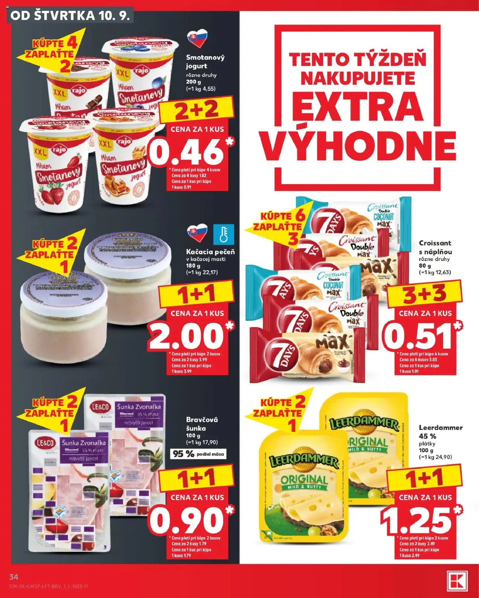 Nové Kaufland akcie – leták je platný od 10.09.2026 | Strana: 34 | Produkty: Jogurt, Šunka, Pečeň, Kačacia pečeň