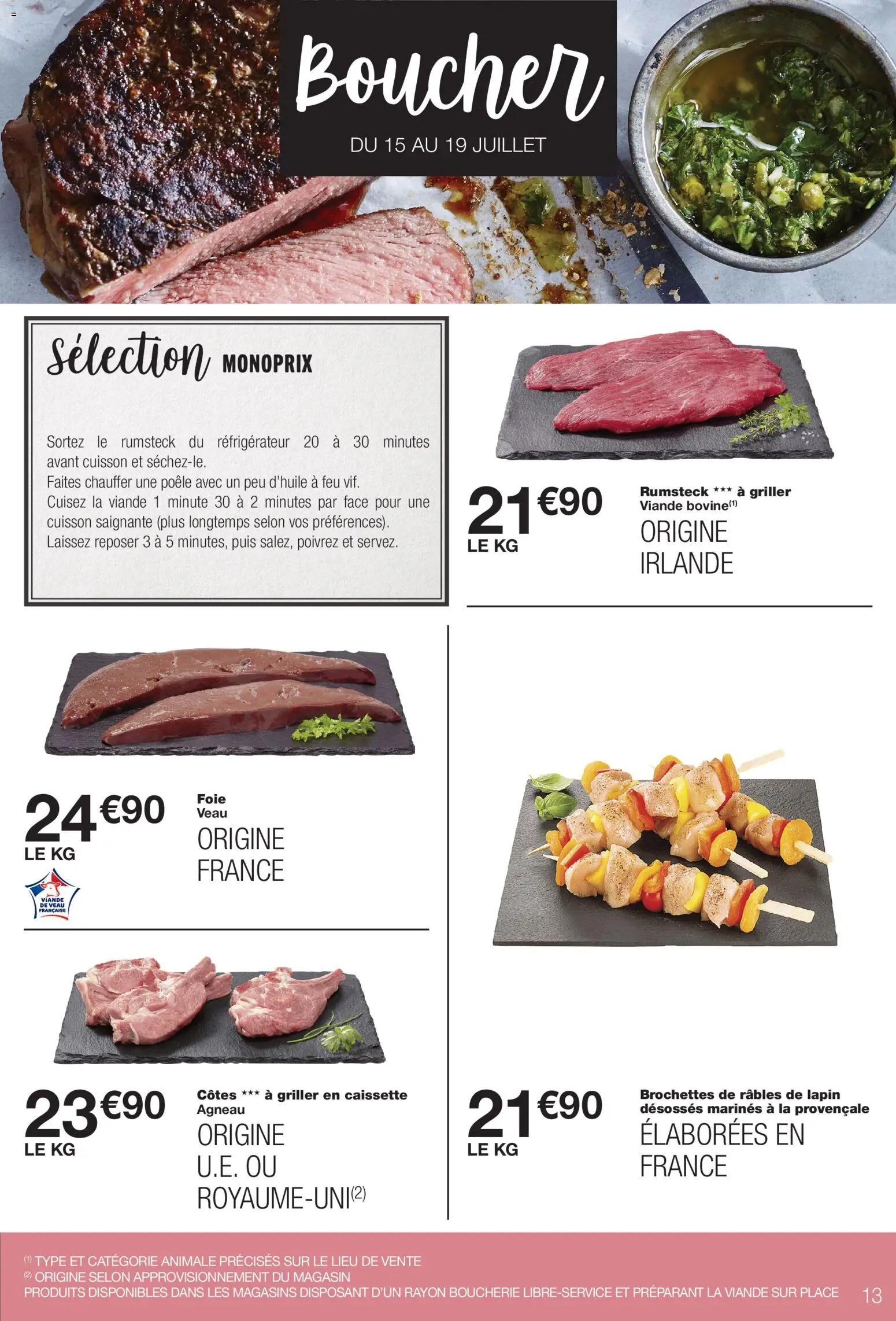 {H1} | Page: 13 | Produits: Réfrigérateur, Poêle, Lapin, Viande