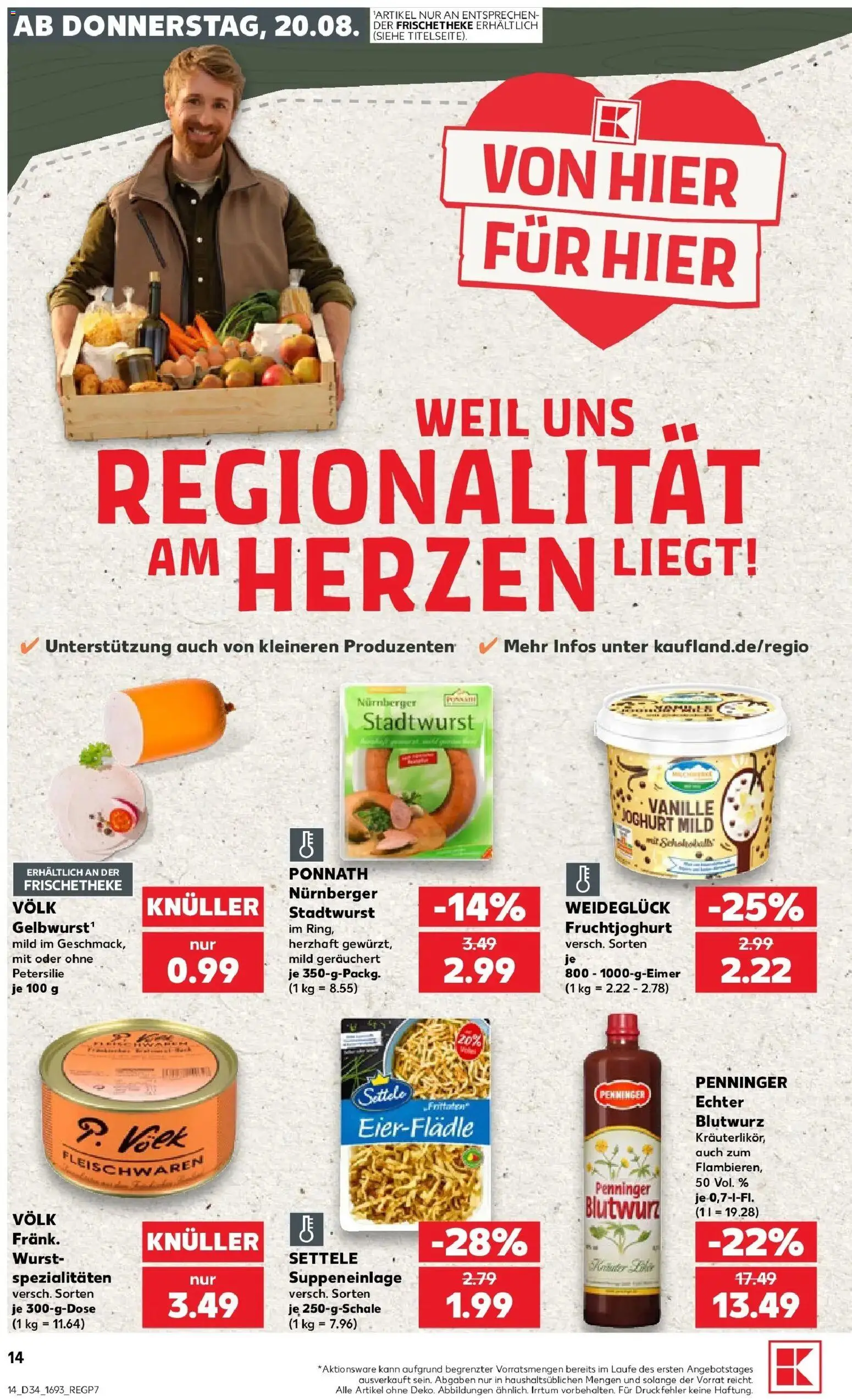 Prospekt Kaufland ab 20.08.2026 » Angebote Online zum Blättern | Seite: 14 | Produkte: Joghurt, Spezialitäten, Fruchtjoghurt, Petersilie