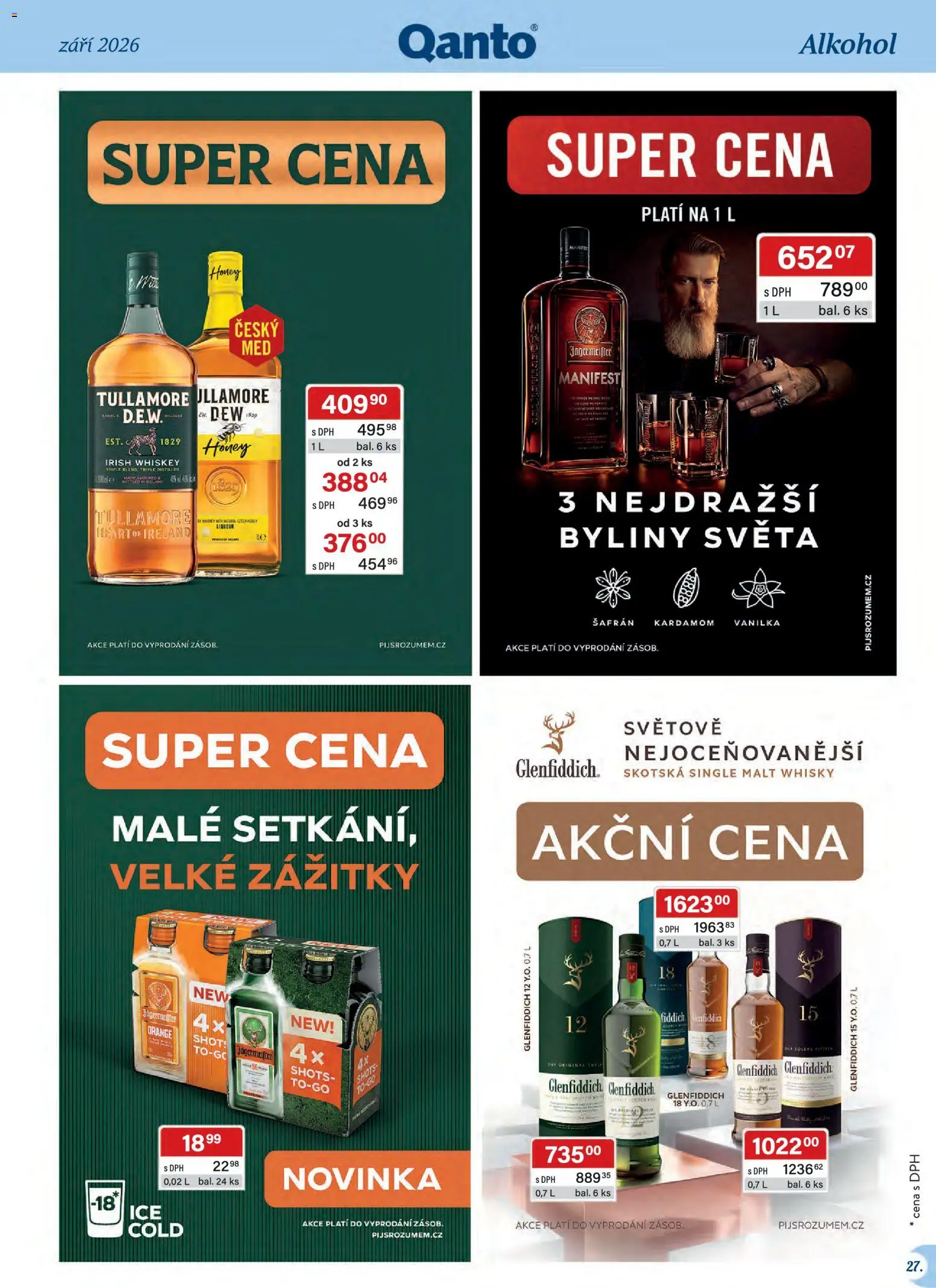 Astur & Qanto leták - Velkoobchod 09/2026 od 01.09.2026 | Strana: 27 | Produkty: Kardamom, Glenfiddich 12, Vanilka, Alkohol