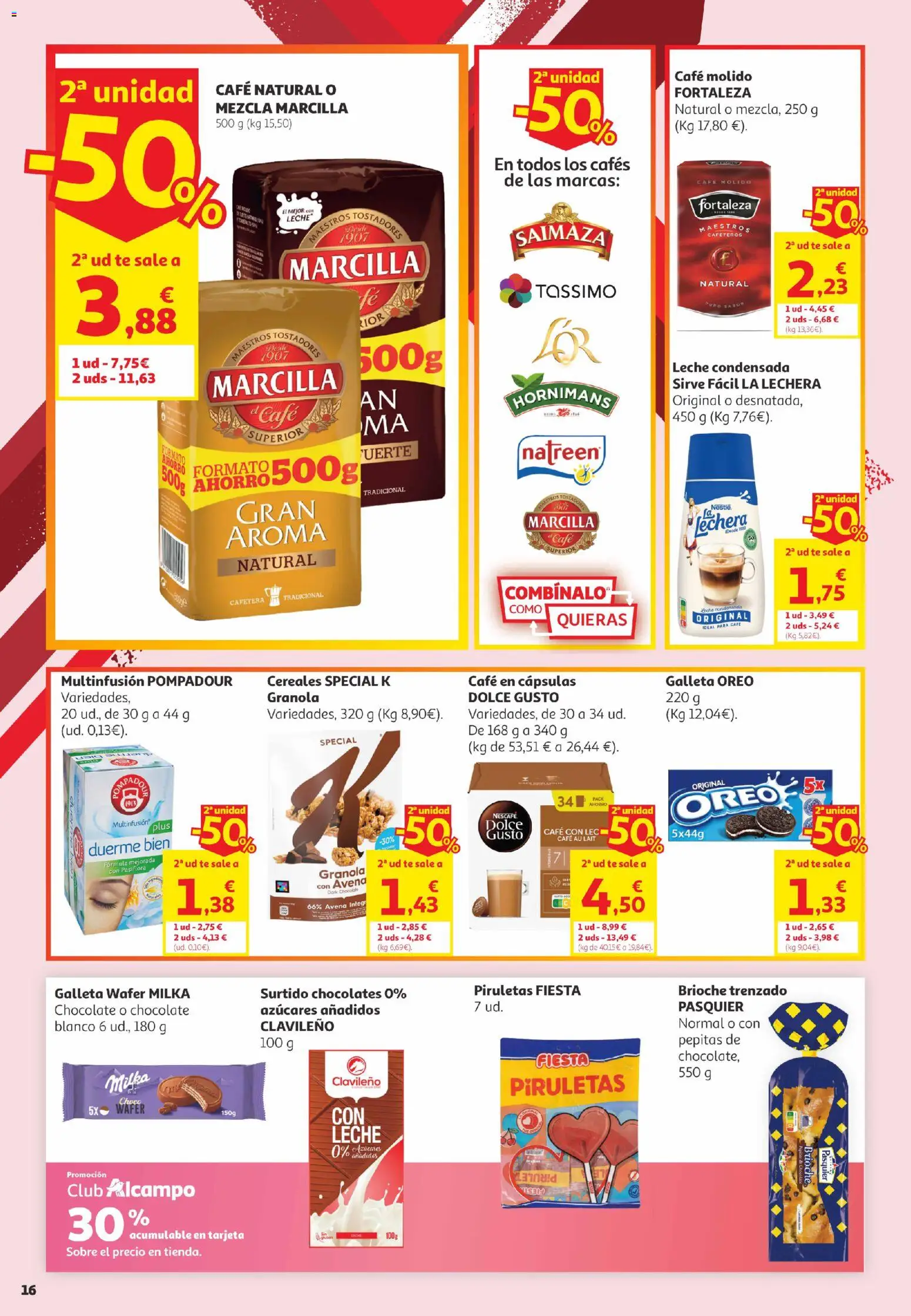 Alcampo Canarias │ válido desde el 02.06.2026 | Página: 16 | Productos: Leche, Cereales, Té, Café en cápsulas