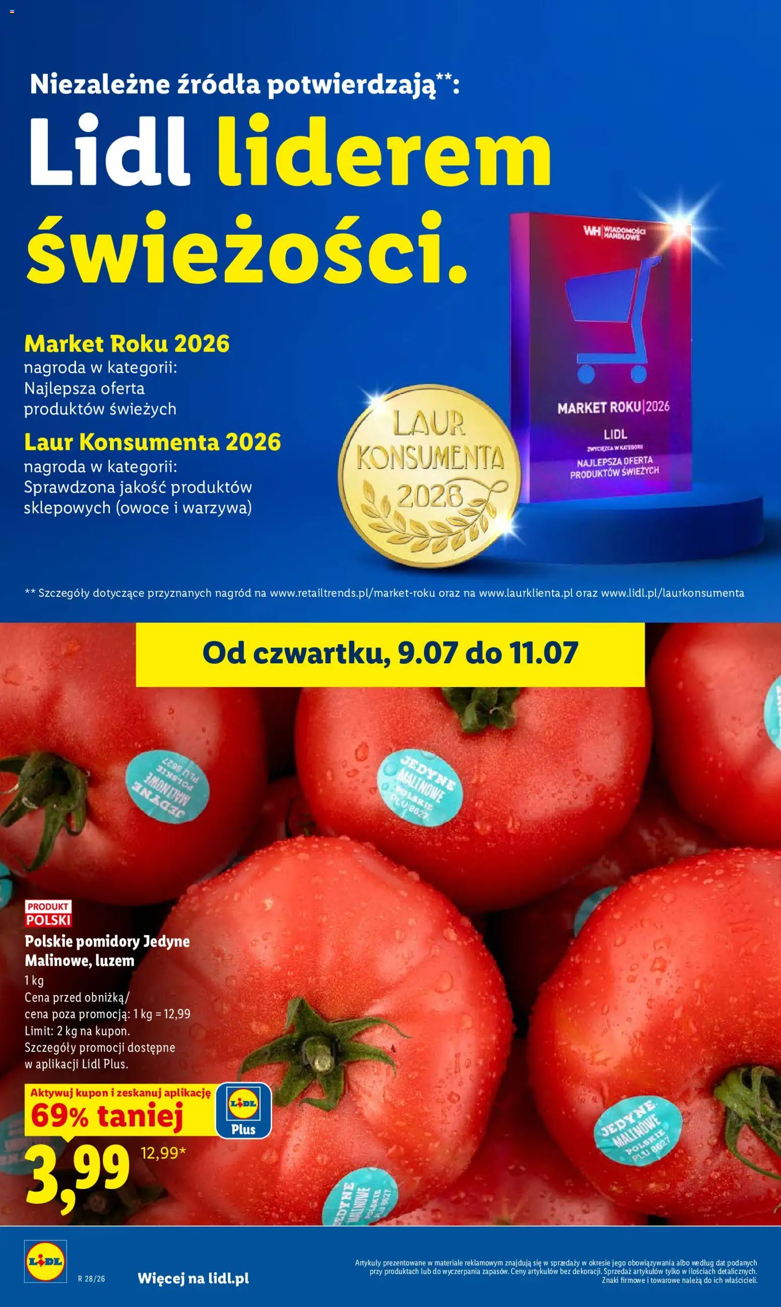 Lidl gazetka od 09.07.2026 | Strona: 42 | Produkty: Pomidory, Warzywa, Owoce