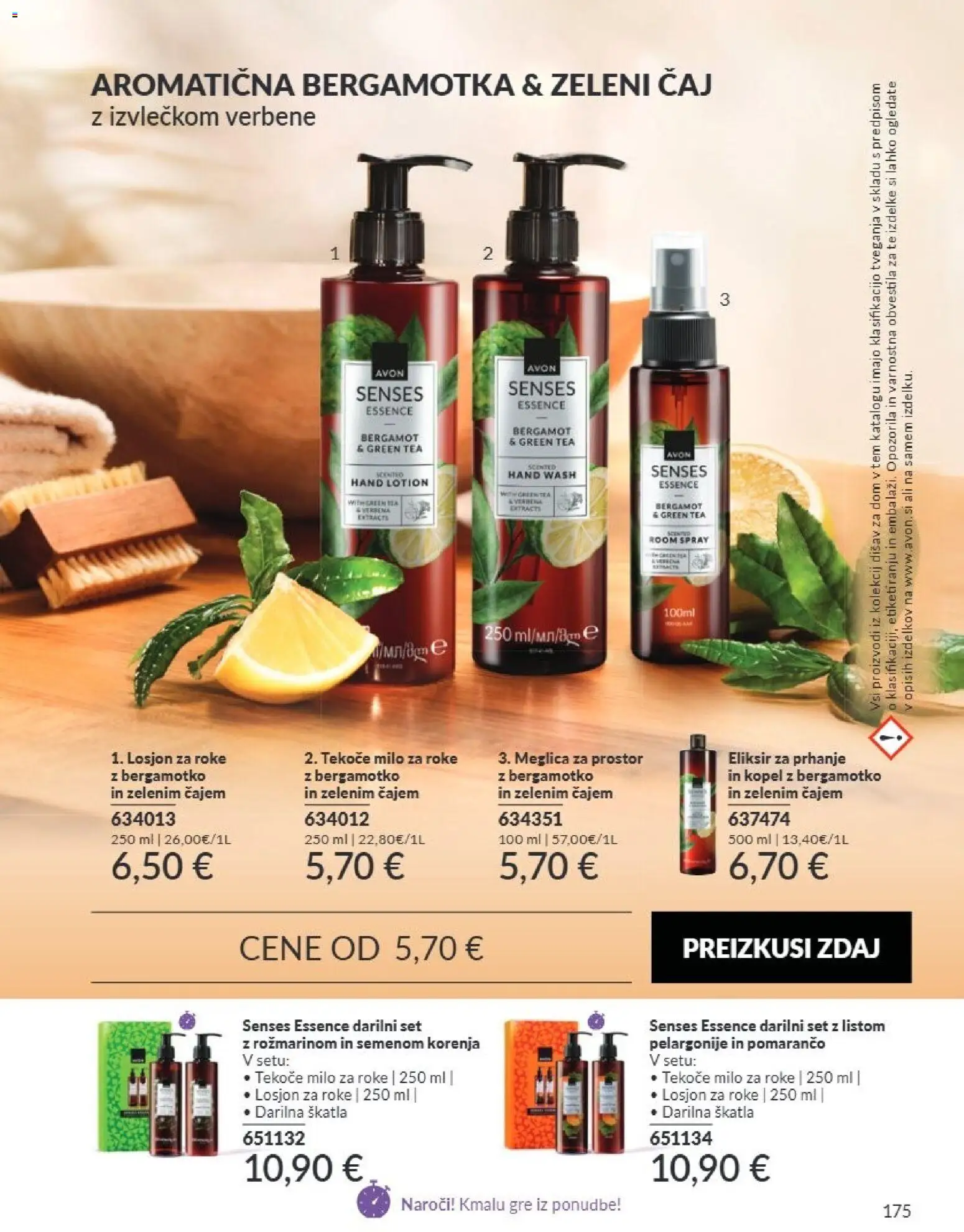 Novi Avon katalog ponudbe – veljaven od 01.09.2026 | Stran: 175 | Izdelki: Kopel, Zeleni čaj, Skatla, Milo