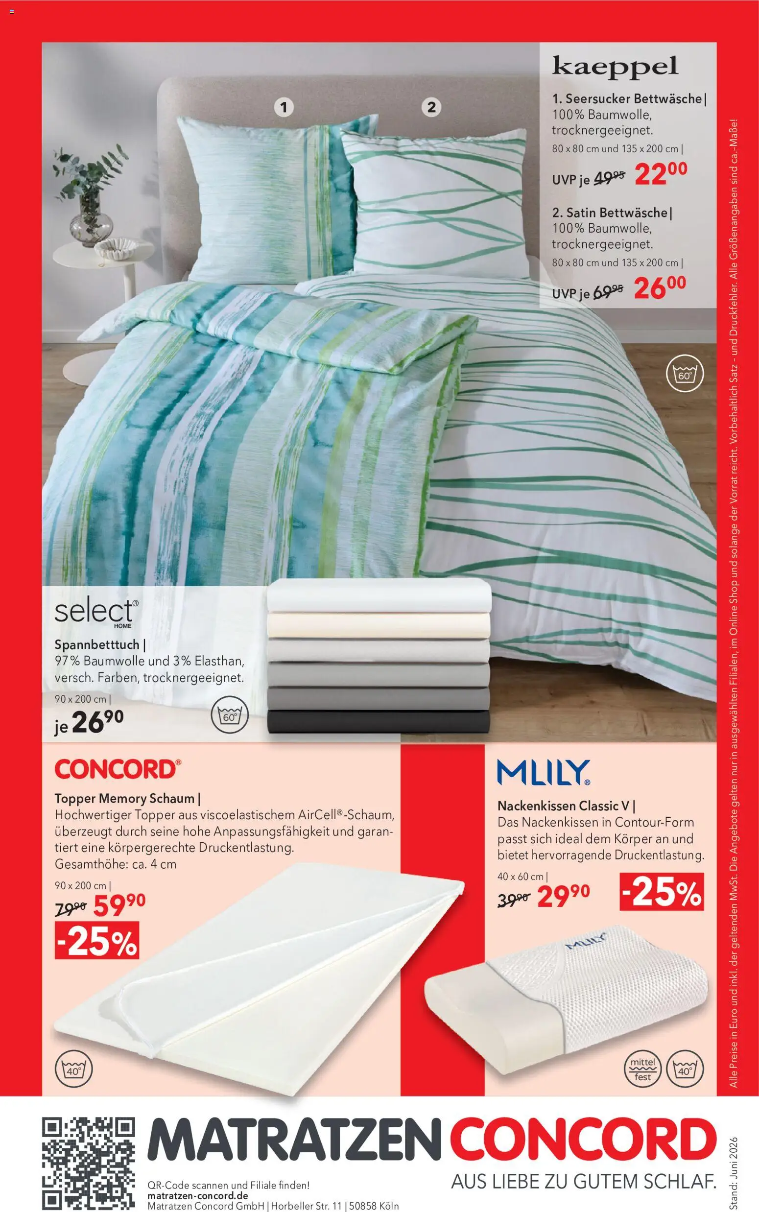 Matratzen Concord Prospekt – gültig ab 24.06.2026 | Seite: 8 | Produkte: Topper, Bettwäsche
