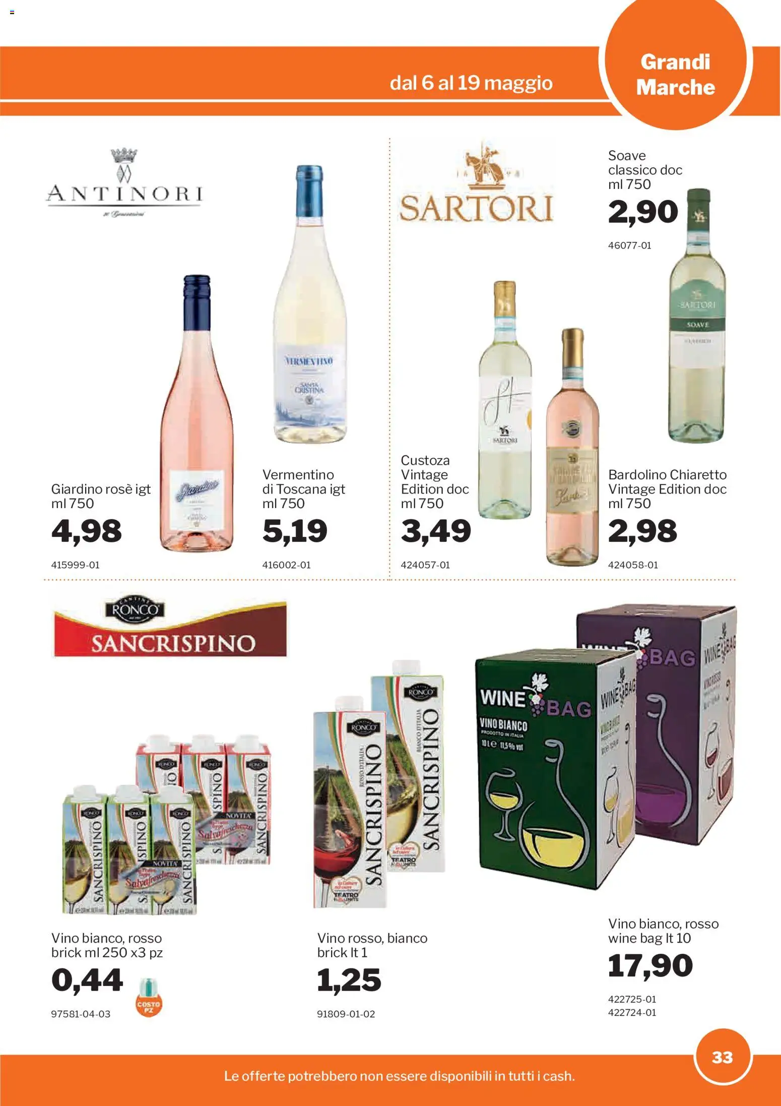 Volantino Sogegross del 06.05.2026 | Pagina: 33 | Prodotti: Vino, Vino bianco