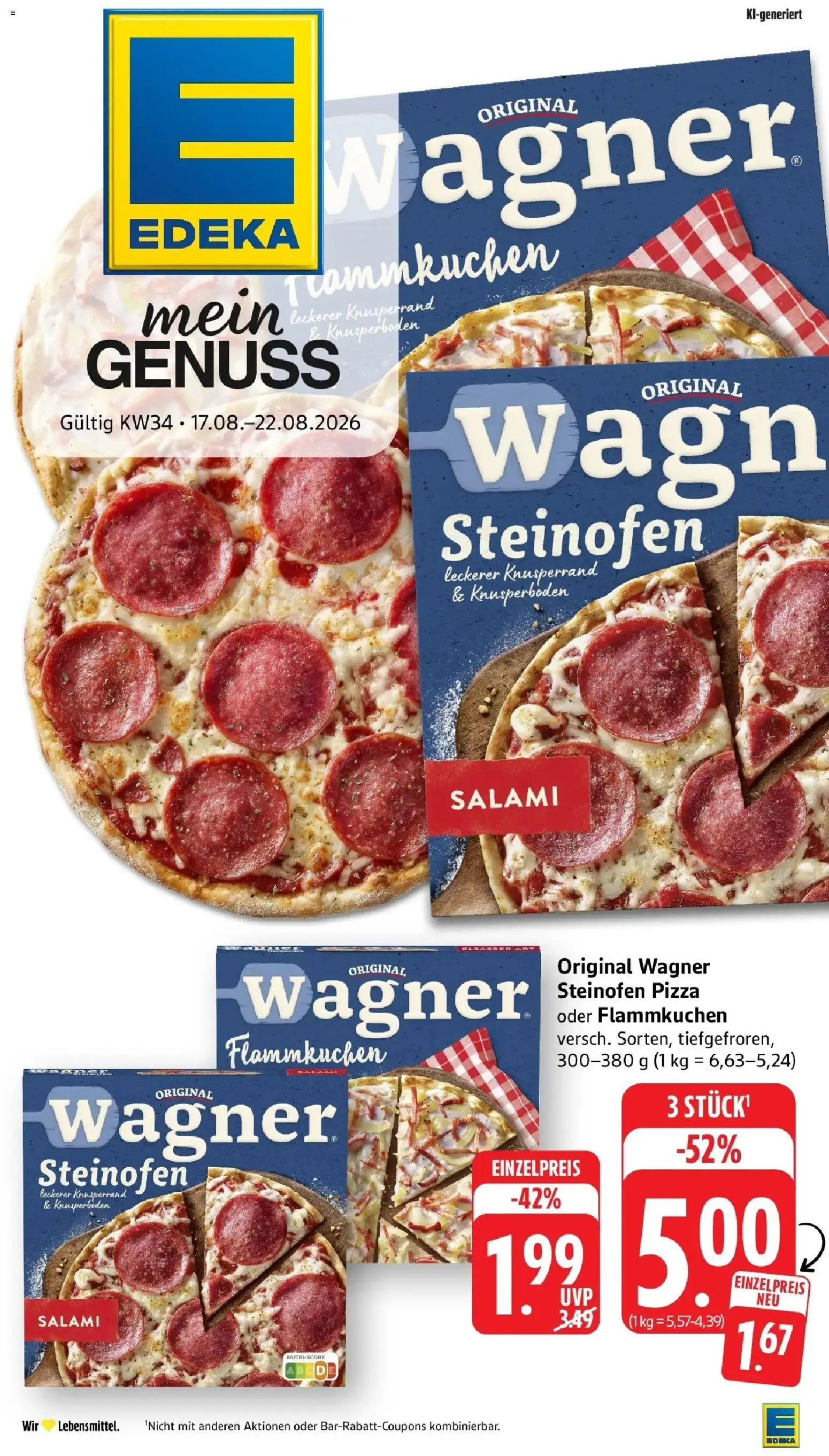 E center Prospekt Lautertal-Lautern (ab 17.08.2026) zum Blättern | Seite: 1 | Produkte: Salami, Pizza