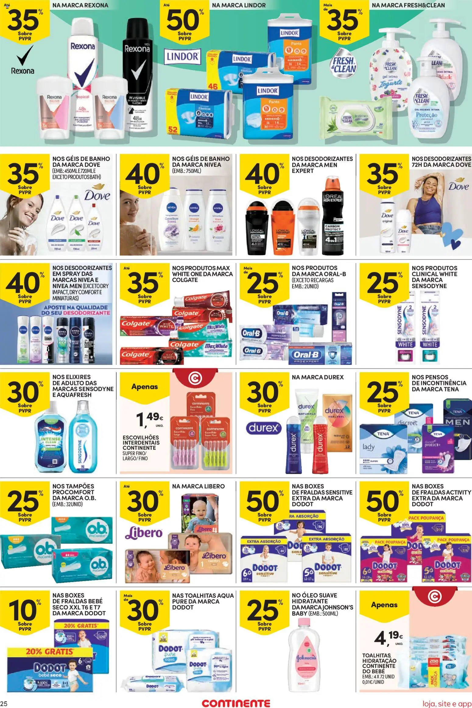Continente Semanal Continente Bom Dia │ válido de 23/06/2026 | Página: 27 | Produtos: Fraldas, Desodorizante, Iogurte, Óleo