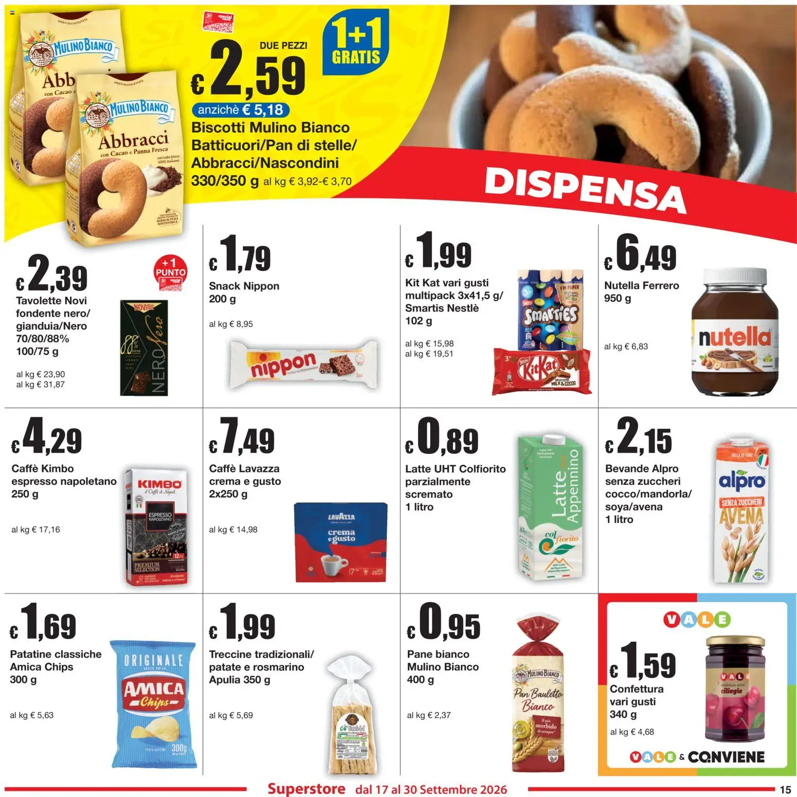 Volantino Sì con Te del 17/09/2026 | Pagina: 15 | Prodotti: Crema, Bevande, Nutella, Lavazza