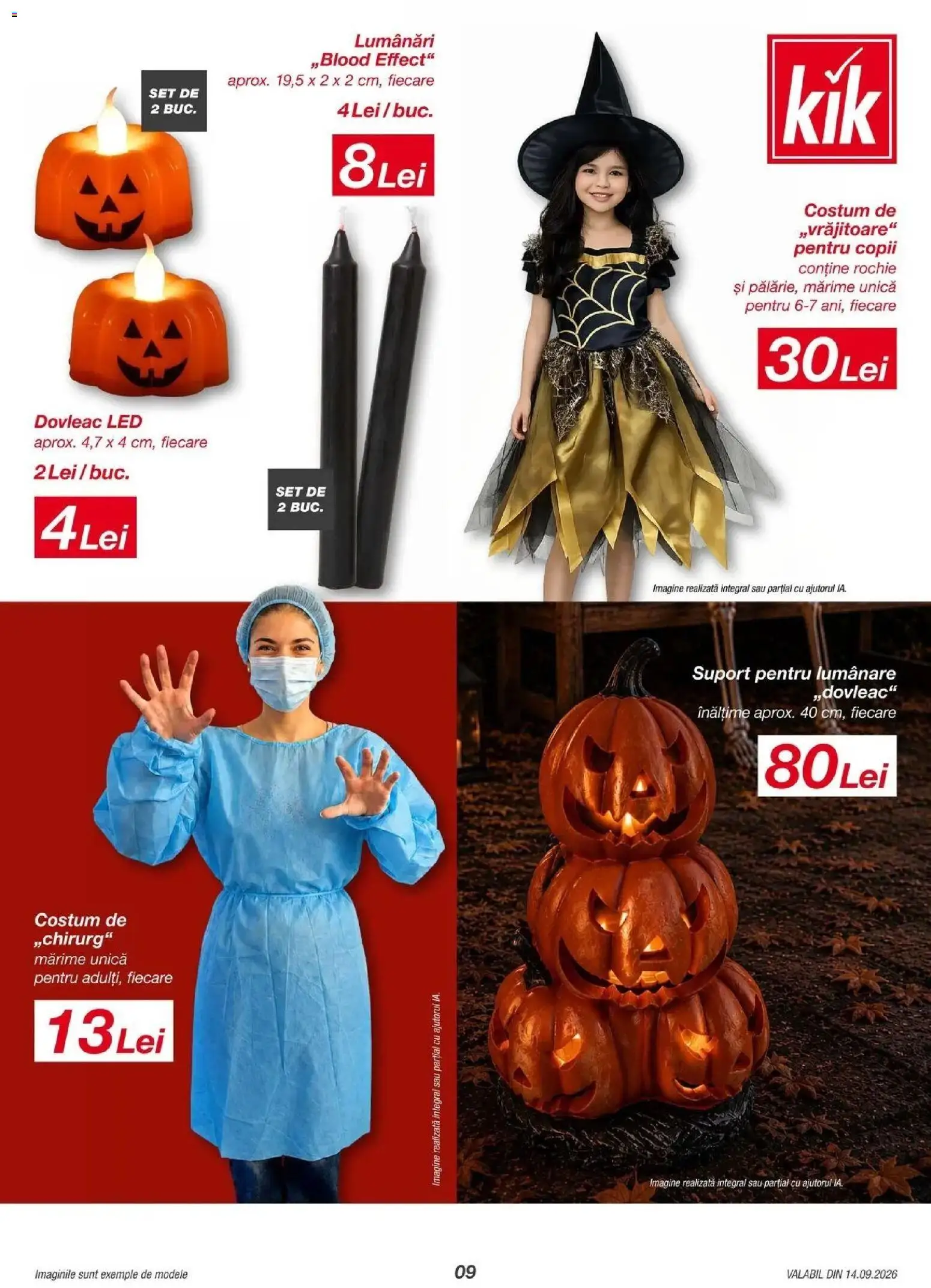 Kik catalog 11.09.2026 - Online magazin Romania | Pagină: 9 | Produse: Dovleac, Rochie, Lumânare, Suport
