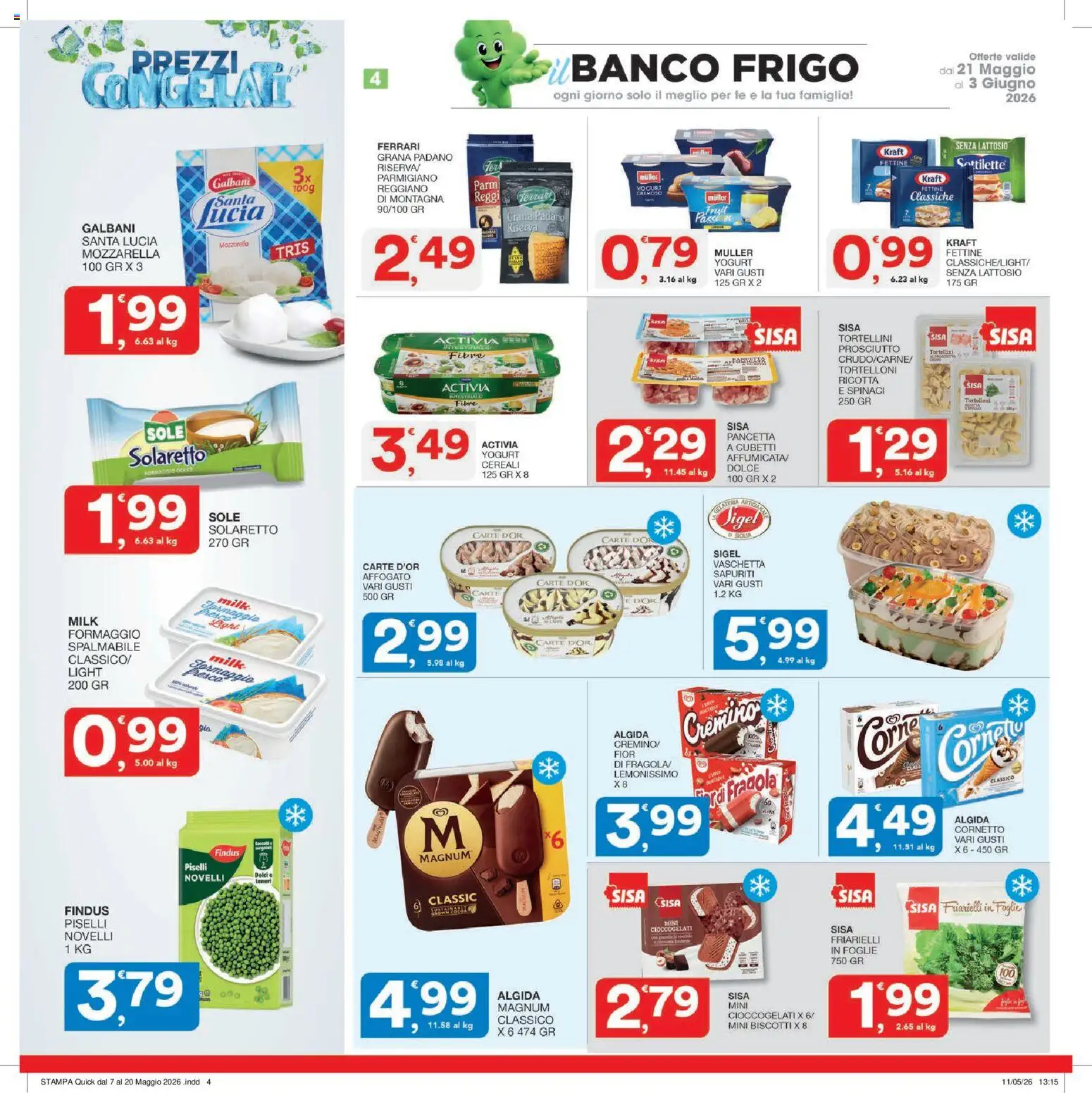 Volantino SISA del 21.05.2026 | Pagina: 4 | Prodotti: Tè, Cereali, Tortelloni, Parmigiano