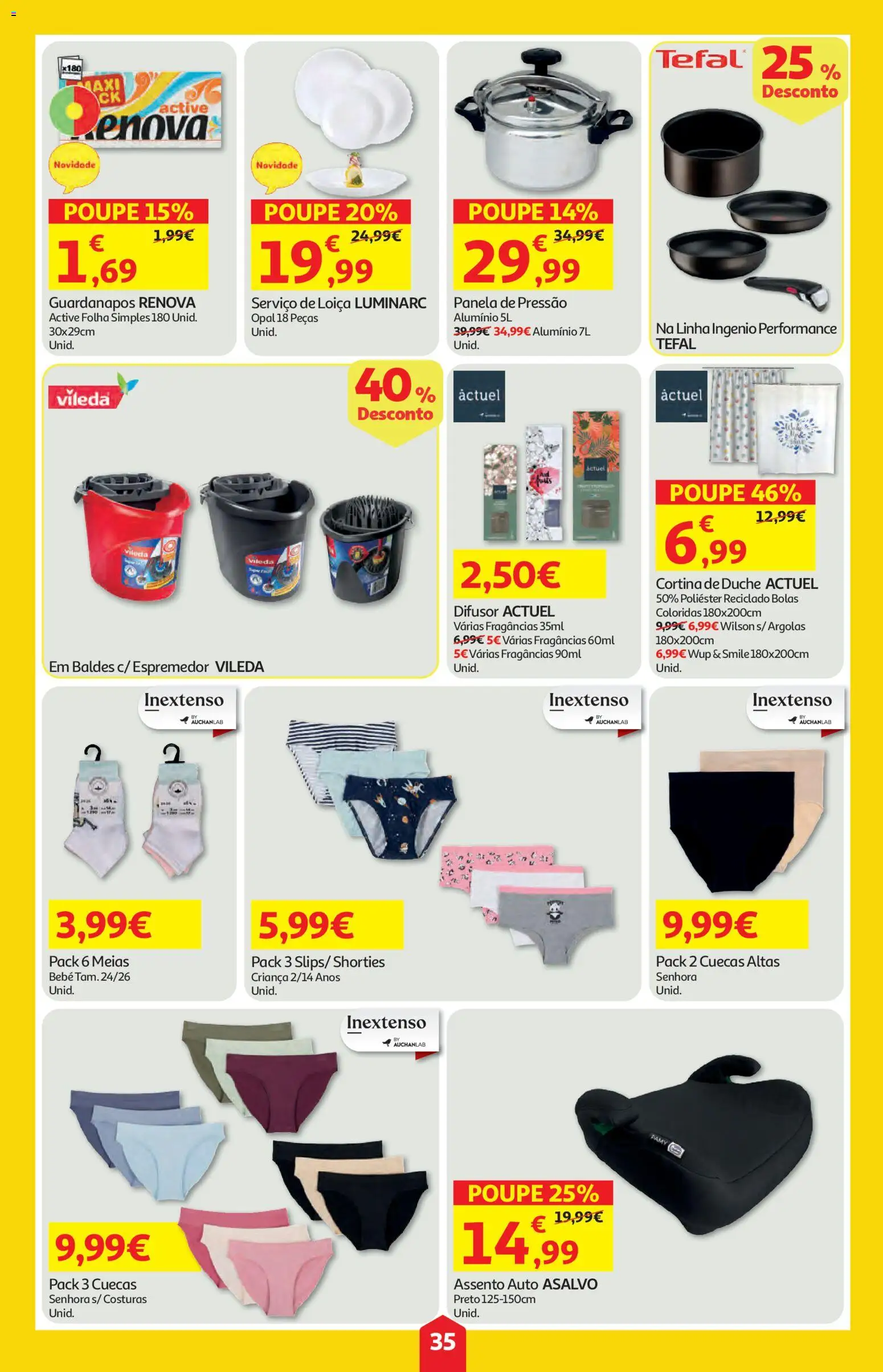 Auchan folheto │ válido de 28.05.2026 | Página: 35 | Produtos: Meias, Panela de pressão, Cuecas, Difusor
