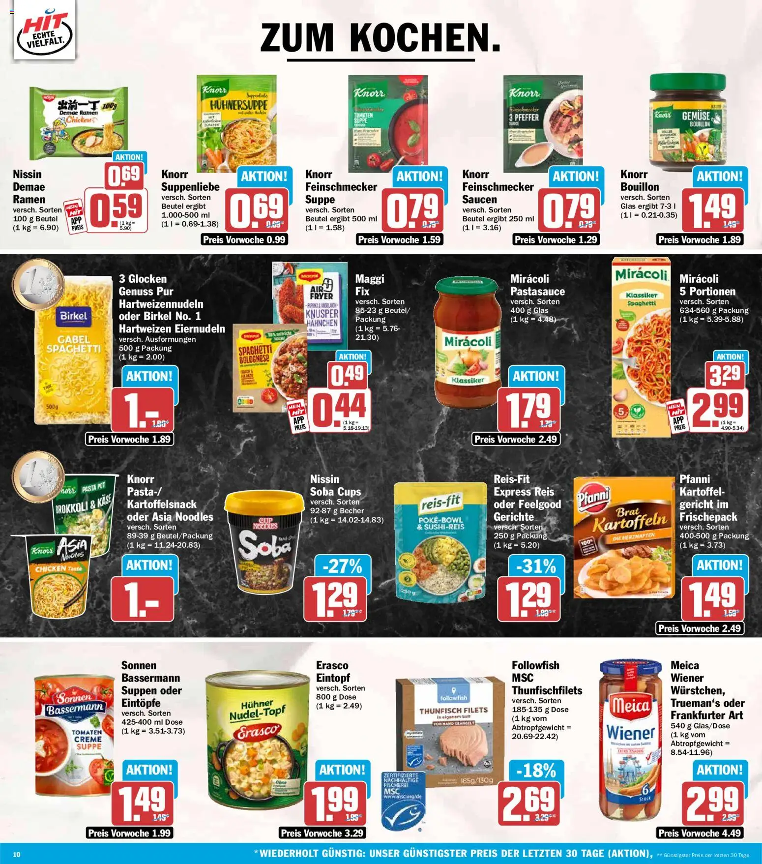HIT Prospekt – gültig ab 27.07.2026 | Seite: 10 | Produkte: Käse, Brokkoli, Reis, Erasco