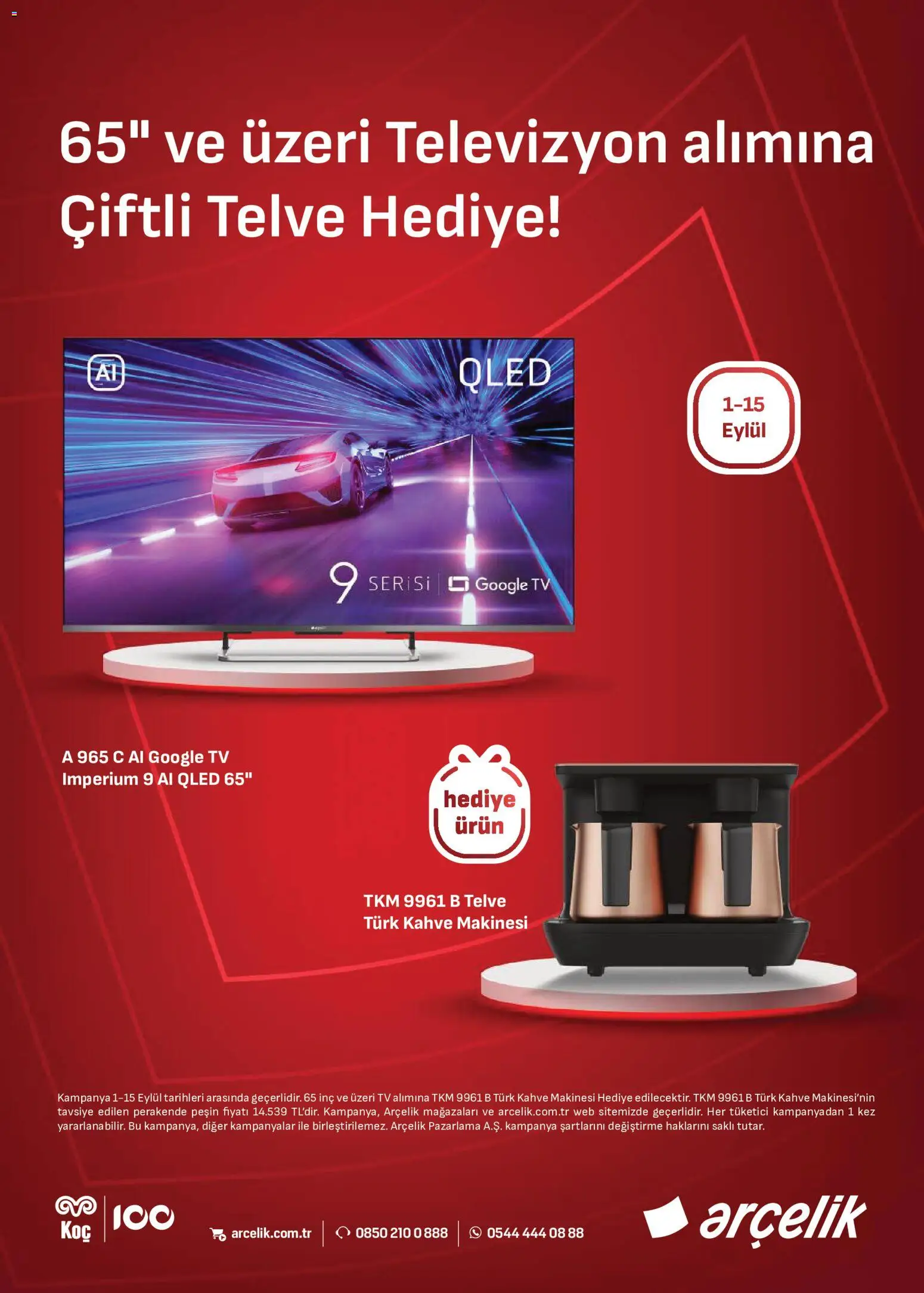Arçelik Katalog - 01 Eylül 2026 tarihinden itibaren geçerlidir | Sayfa: 89 | Ürünler: Kahve, TV, Televizyon, Kahve makinesi
