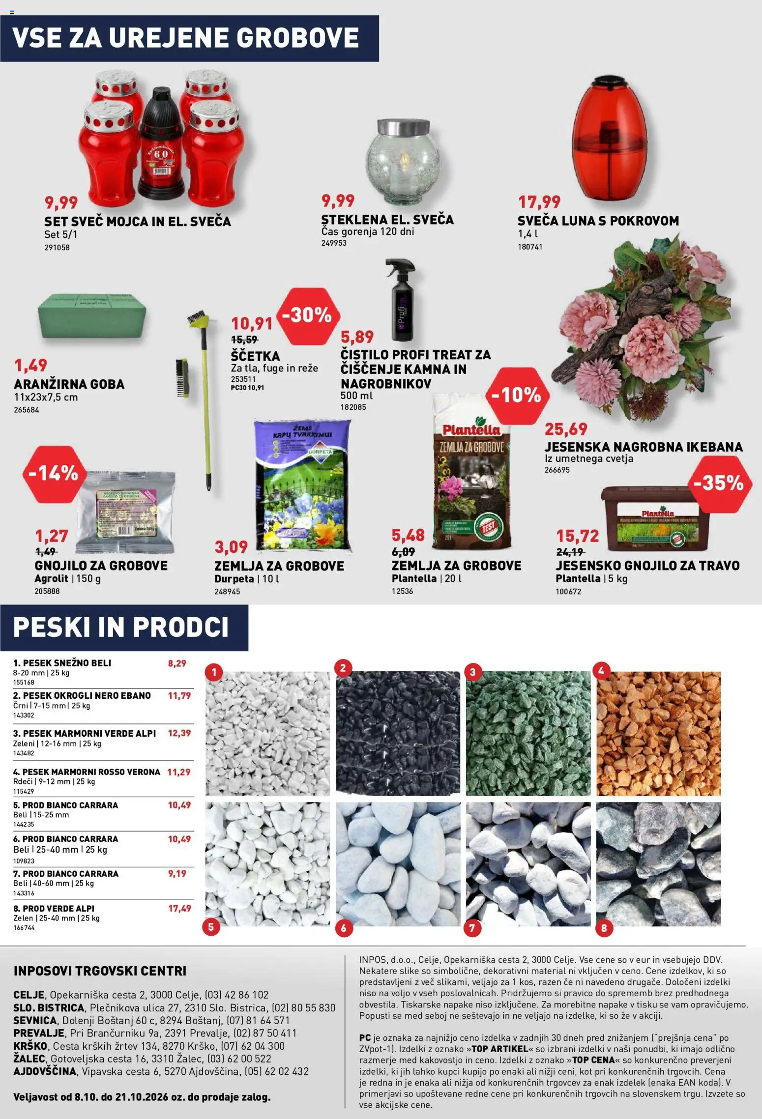 Novi Inpos katalog ponudbe – veljaven od 08.10.2026 | Stran: 28 | Izdelki: Med, Žemlja, Sveča, Goba