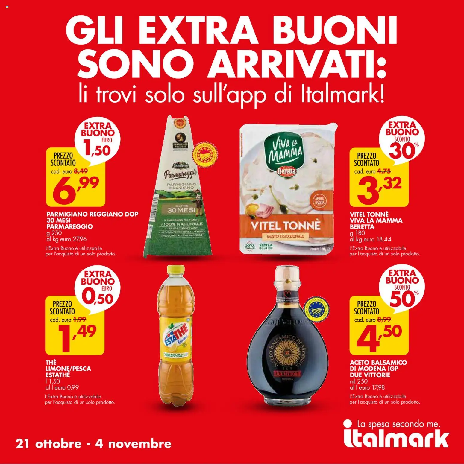 Volantino Italmark del 21/10/2026 | Pagina: 3 | Prodotti: Uova, Aceto, Parmigiano reggiano, Parmigiano