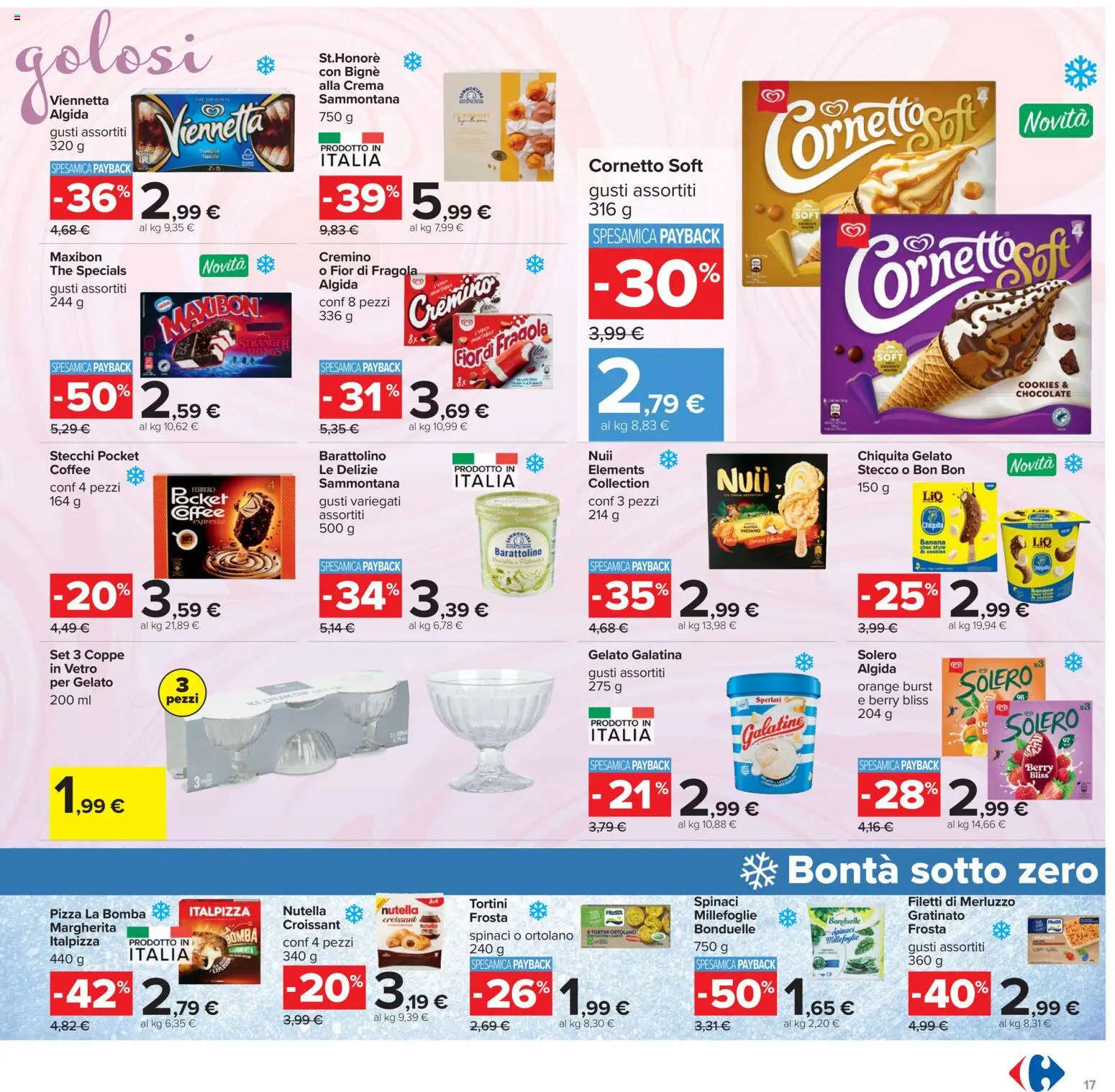 Volantino Carrefour del 19.05.2026 | Pagina: 17 | Prodotti: Crema, Gelato, Spinaci, Nutella