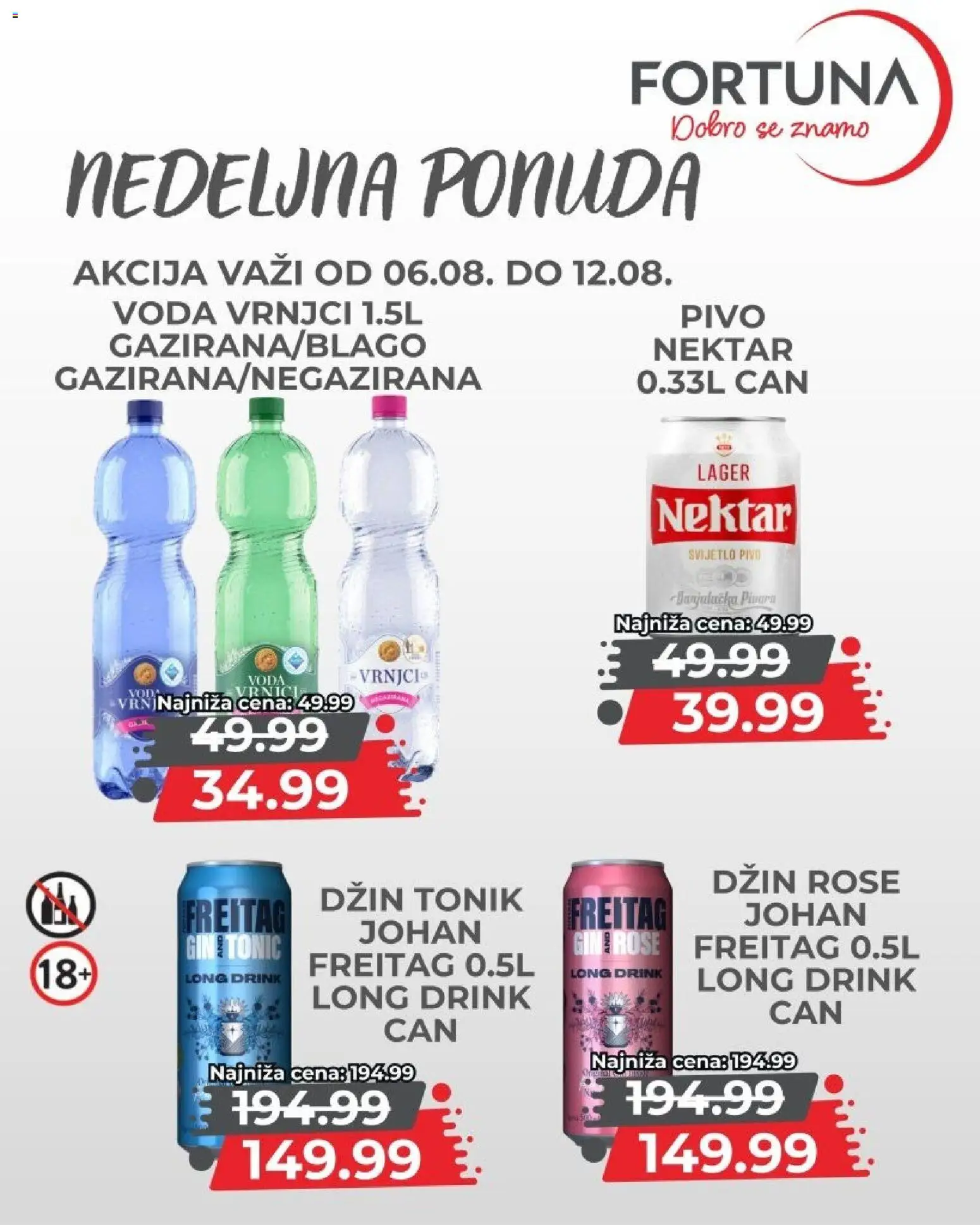 Fortuna Market katalog - važi od 06.08.2026 | Strana: 8 | Proizvode: Džin, Nektar, Gin, Tonik