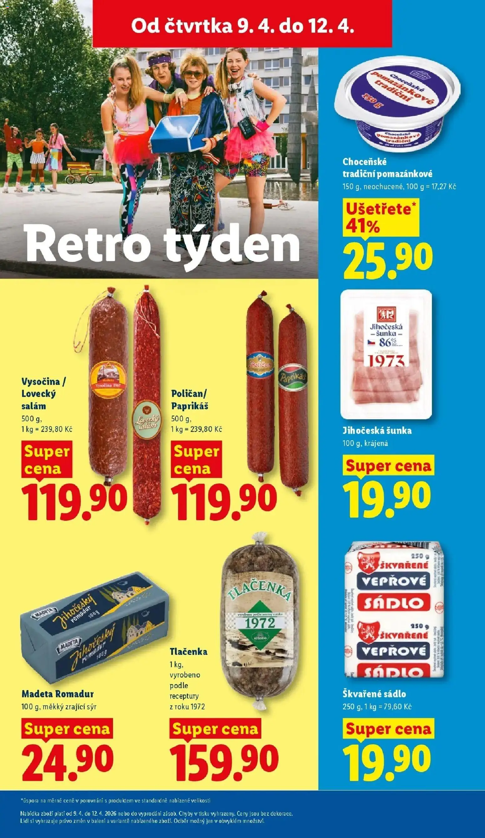 Lidl aktuální leták od 09.04.2026 | Strana: 13 | Produkty: Šunka, Vysočina, Romadur, Tlačenka