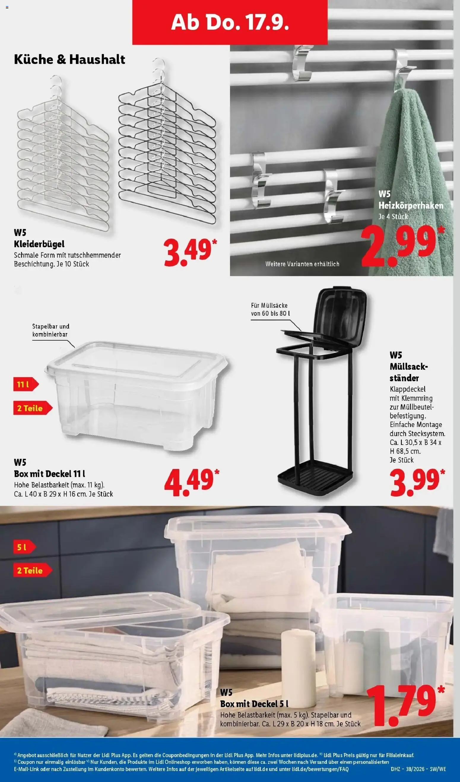 Lidl Prospekt Weikersheim (ab 14.09.2026) zum Blättern » Angebote | Seite: 55 | Produkte: Box, Küche, Kleiderbügel