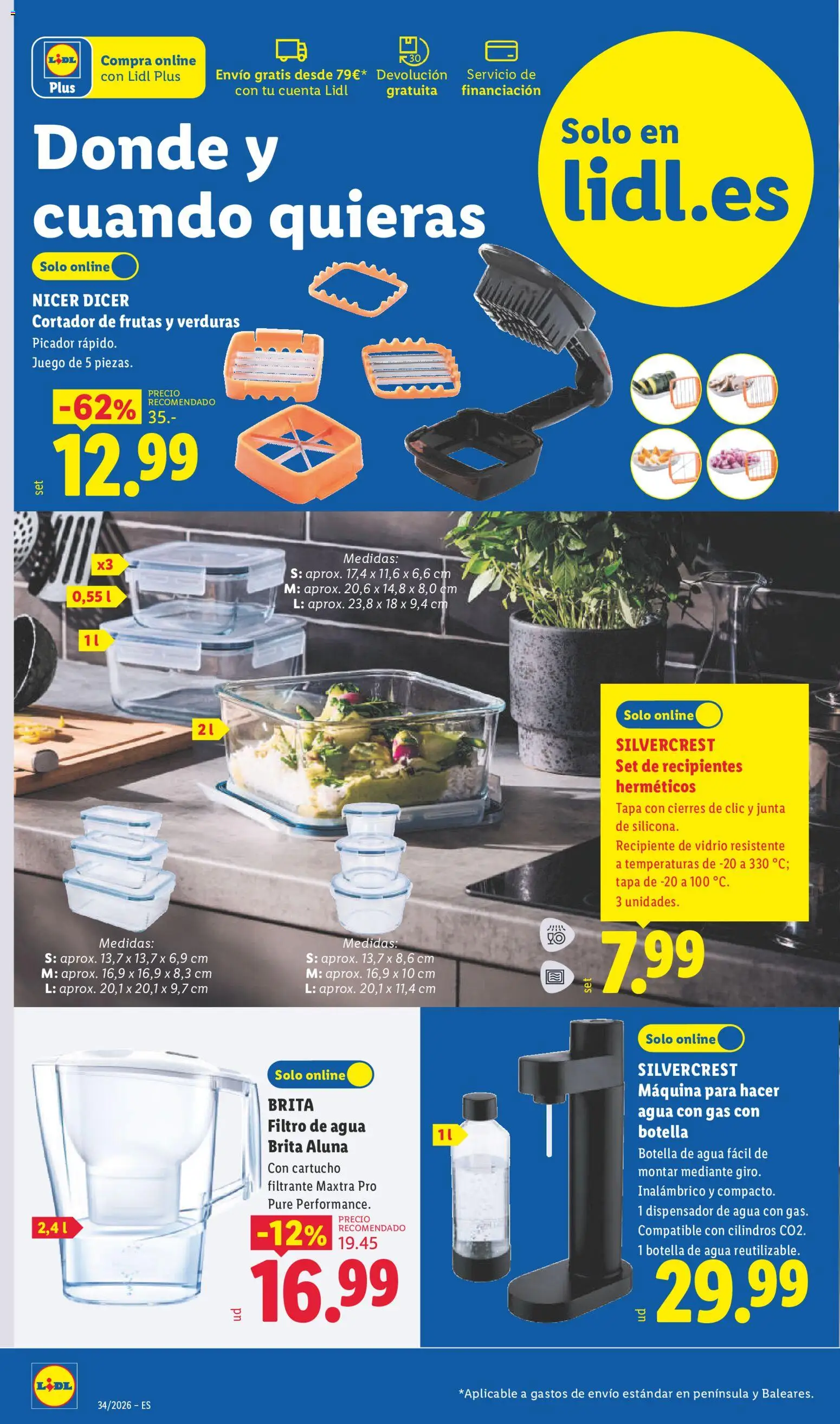 Lidl folleto de bazar │ válido desde el 17/08/2026 | Página: 2 | Productos: Verduras, Puré, Botella de agua, Agua con gas