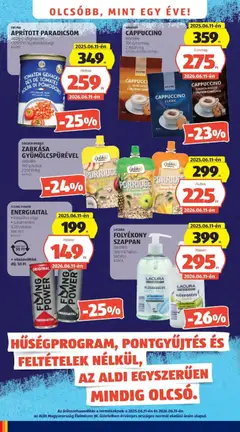 CAPPUCCINO, többféle, 100 g/csomag - amely érvényes a következő dátumtól: 11.06.2026 | Oldal: 4 | Termékek: Energiaital, Cappuccino, Paradicsom, Szappan