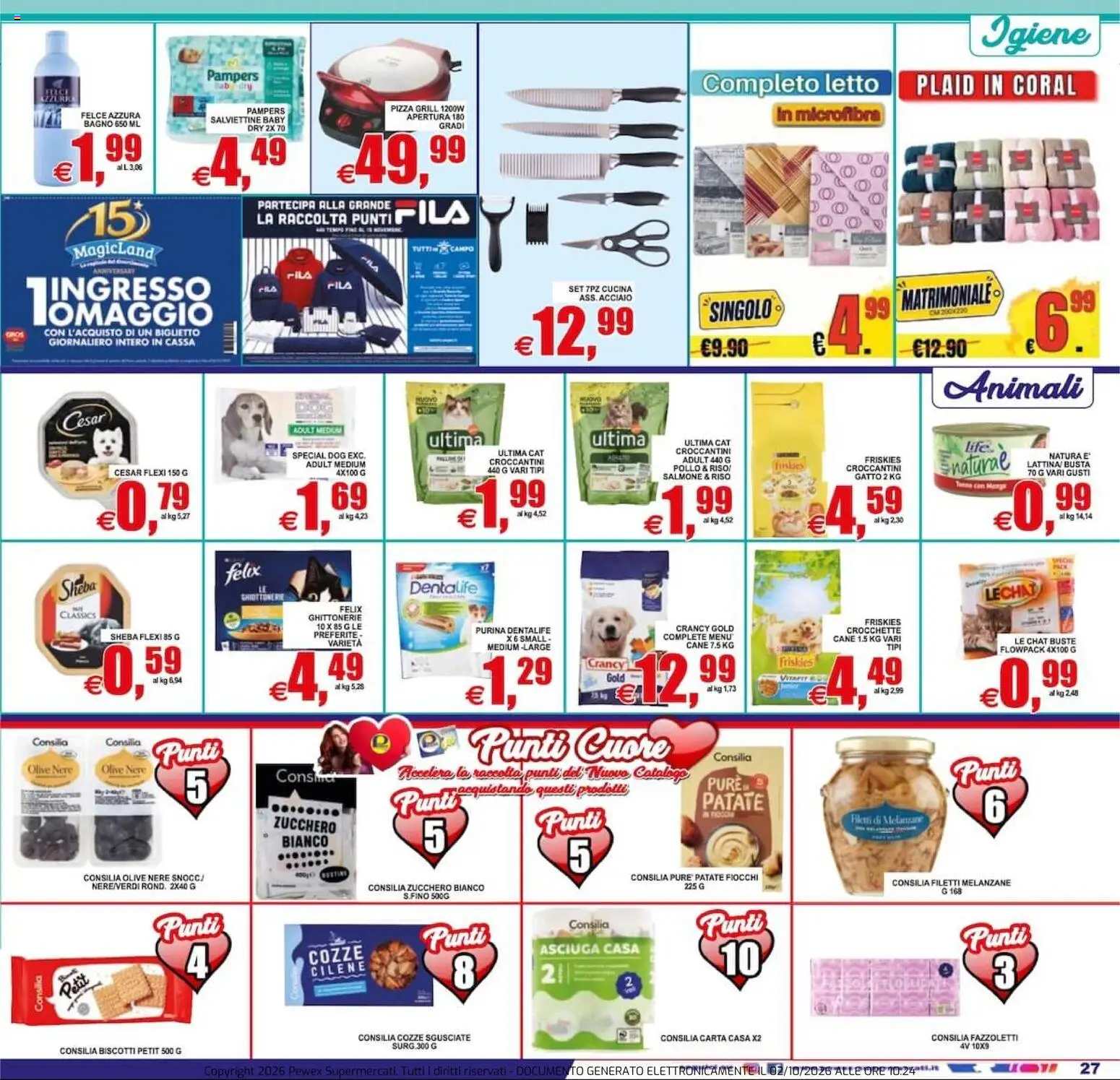 Volantino Pewex del 02/10/2026 | Pagina: 27 | Prodotti: Pollo, Cozze, Fazzoletti, Letto