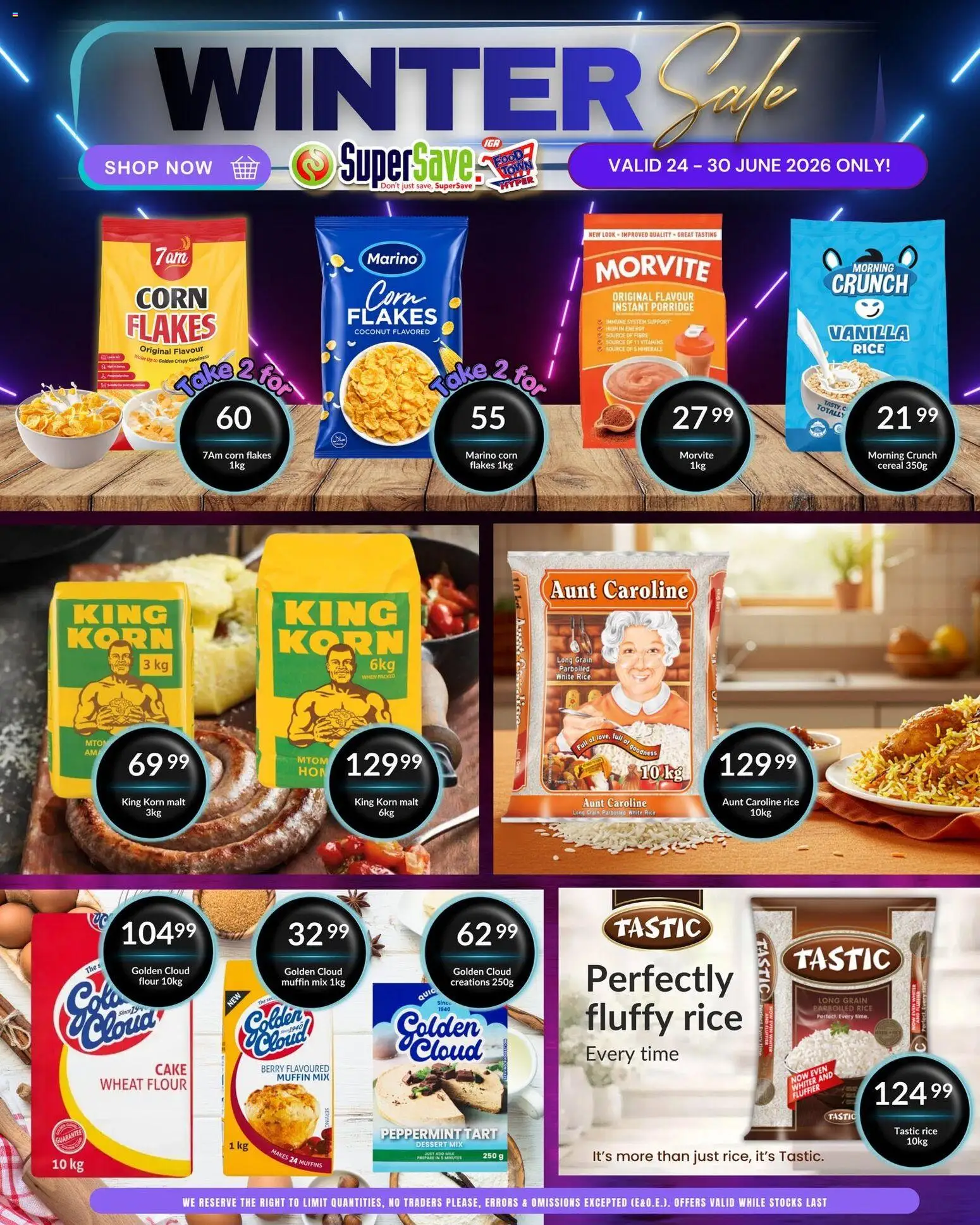 New Super Save catalogue – valid from 24/06/2026 | Page: 8 | Products: Cake, Corn, Vitamins, Flakes