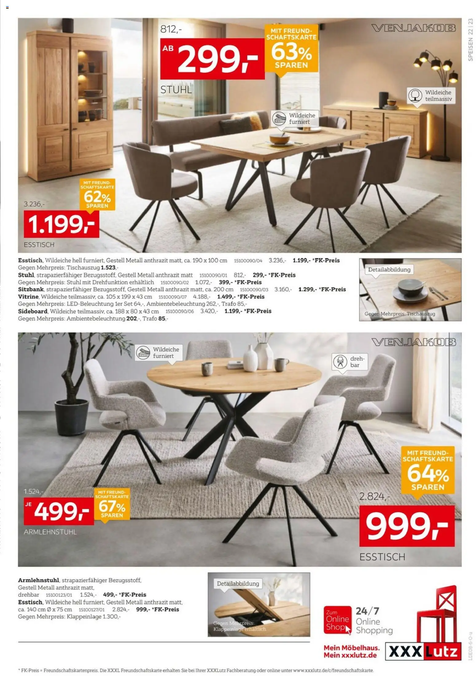 XXXLutz Wohnen Spezial – gültig ab 01.08.2026 | Seite: 23 | Produkte: Esstisch, Stuhl