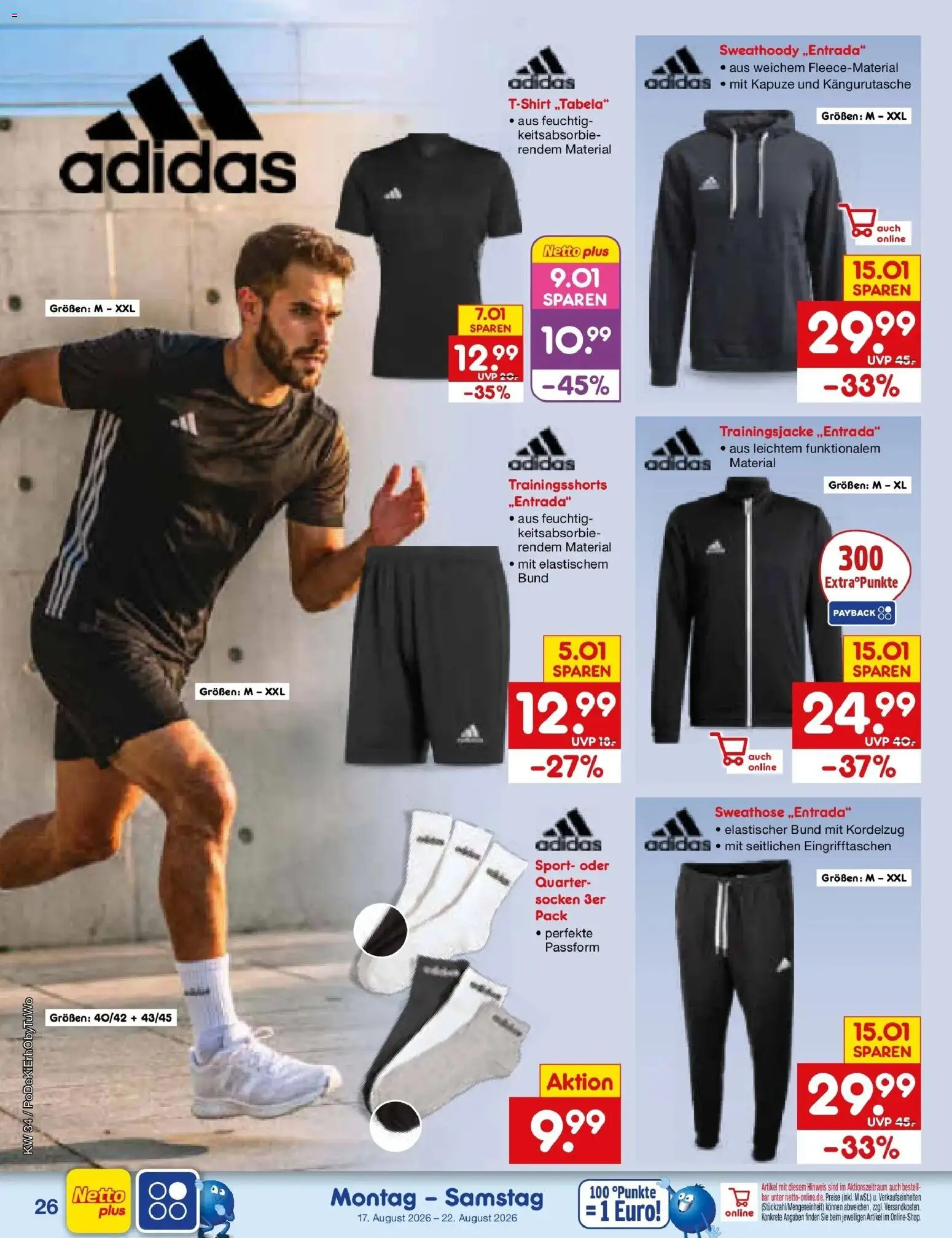 Netto Marken-Discount Prospekt Oberhaid – gültig ab 17.08.2026 | Seite: 36 | Produkte: Sweathose, Trainingsjacke, Socken