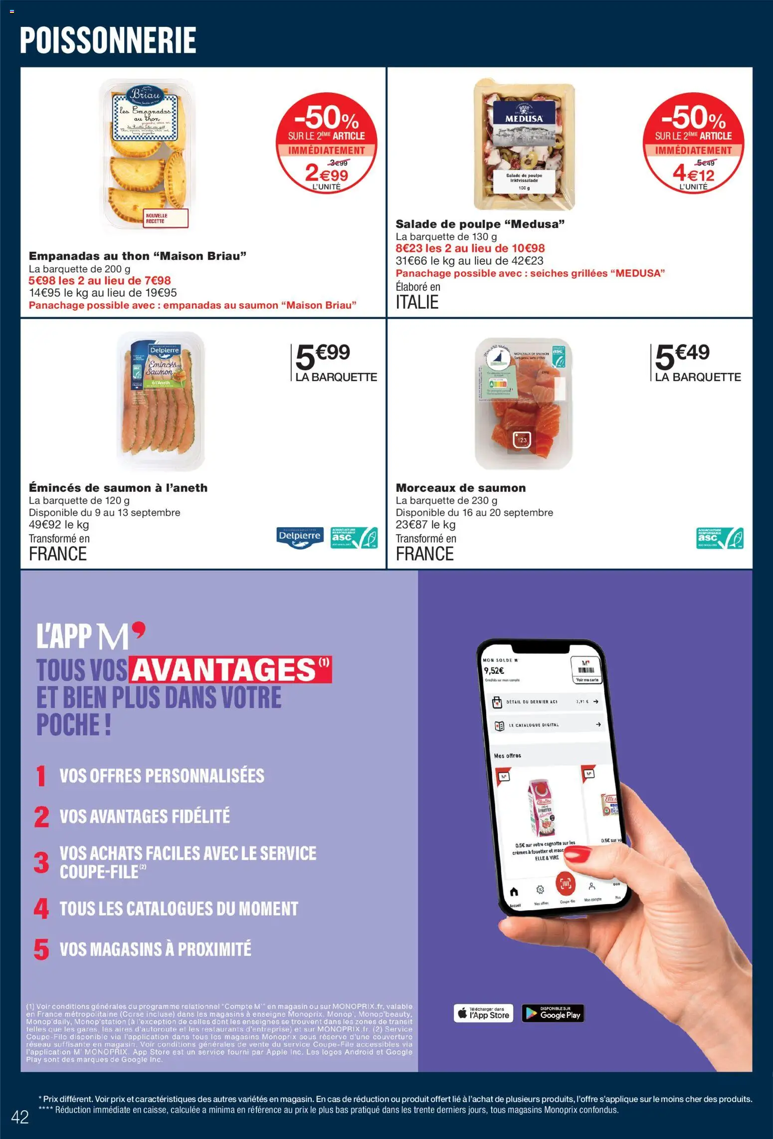 {H1} | Page: 42 | Produits: Salade, Poissonnerie, Store, Couverture
