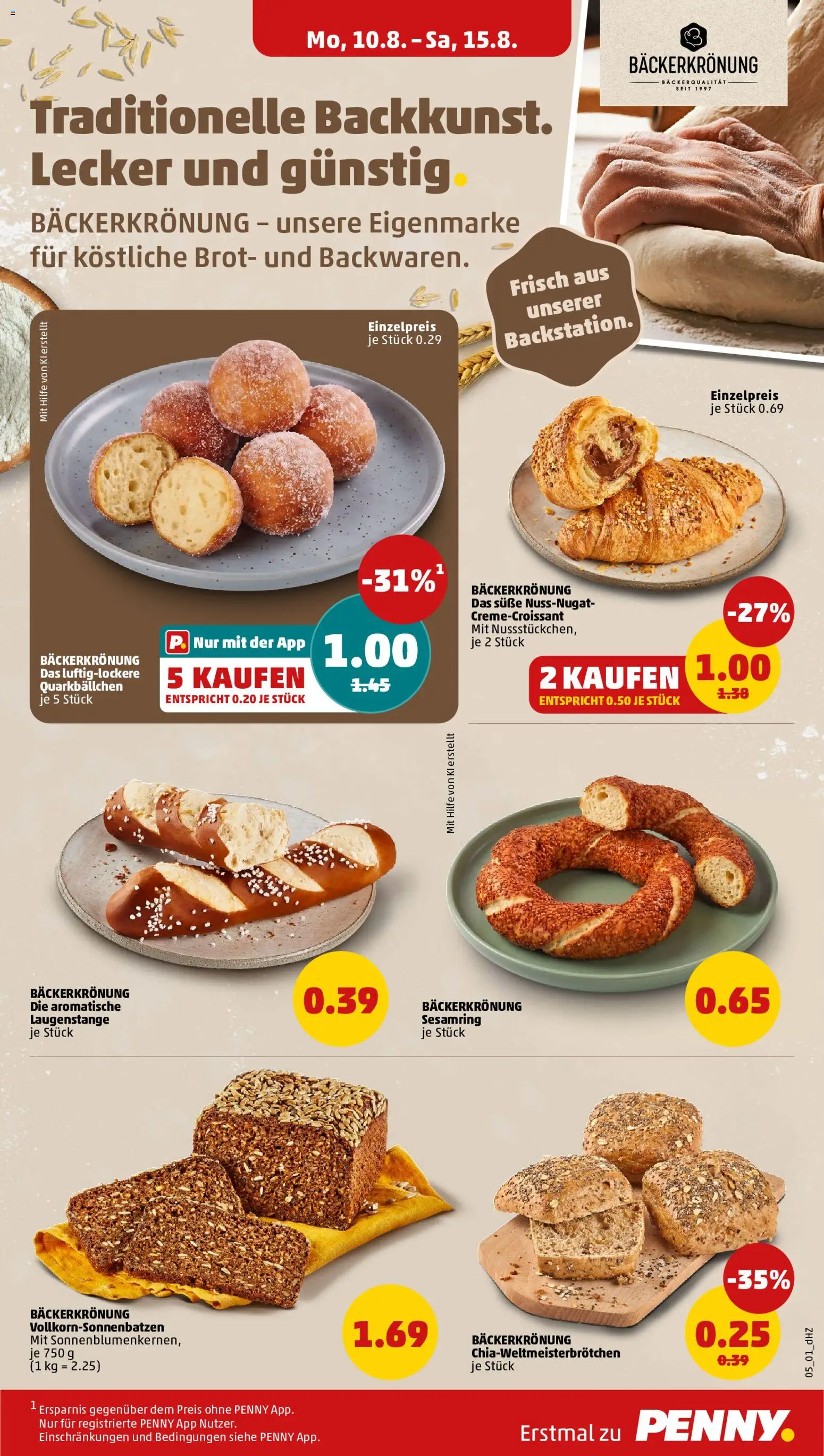 Penny Prospekt – gültig ab 10.08.2026 | Seite: 7 | Produkte: Croissant, Brot
