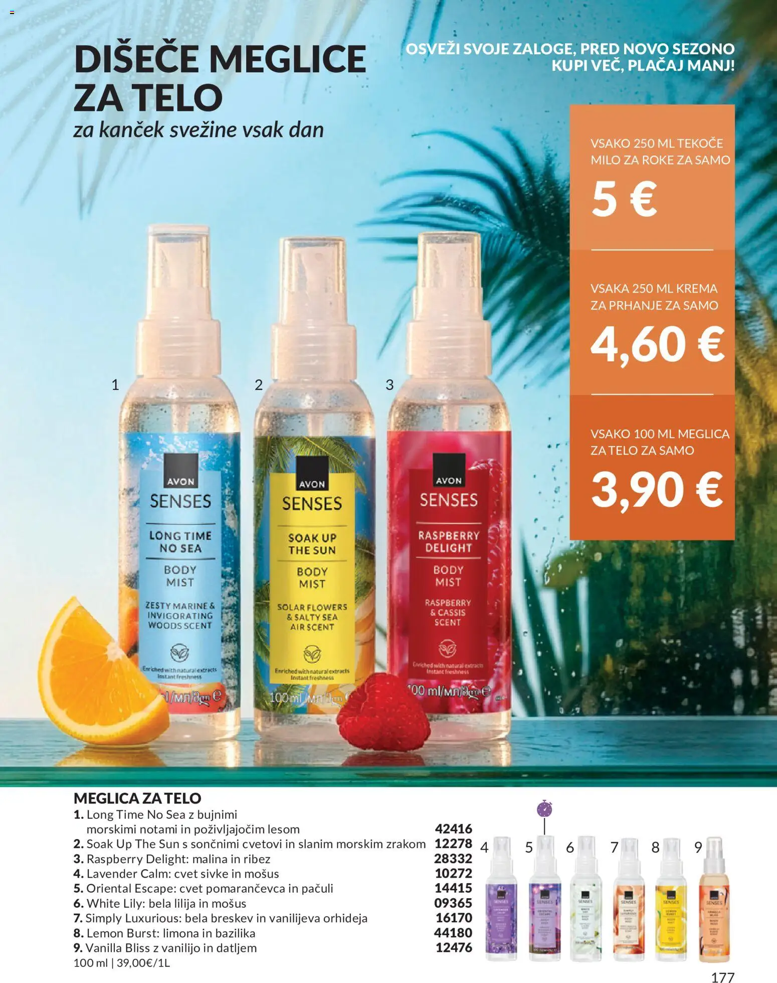 Novi Avon katalog ponudbe – veljaven od 01.08.2026 | Stran: 177 | Izdelki: Tekoče milo, Ribez, Milo, Limona