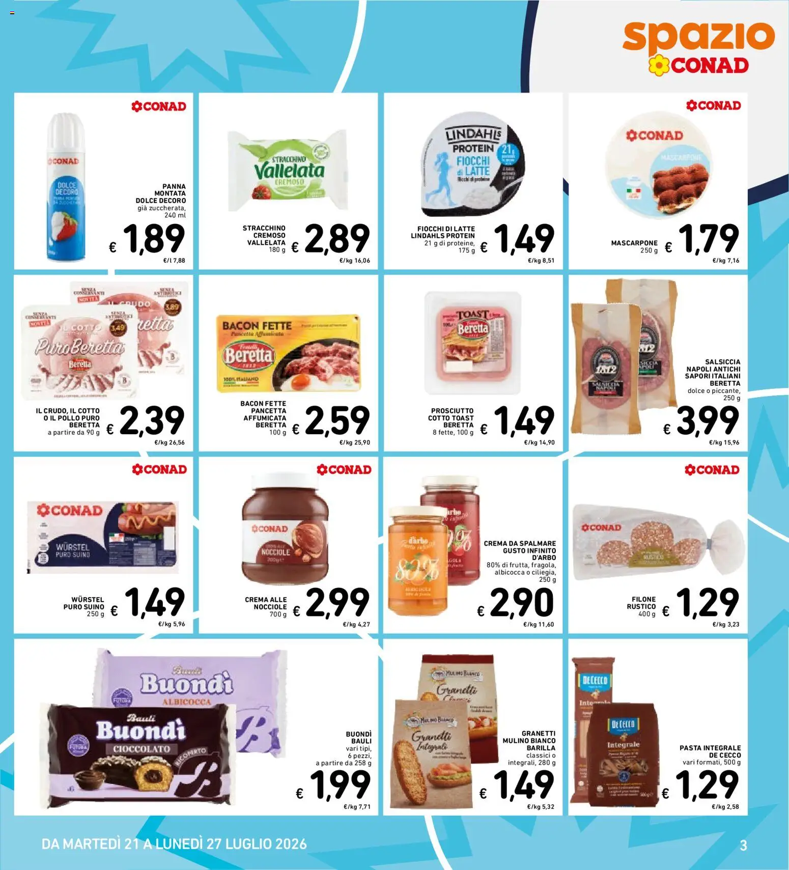 Volantino Spazio Conad del 14/07/2026 | Pagina: 30 | Prodotti: Pollo, Suino, Prosciutto, Mascarpone