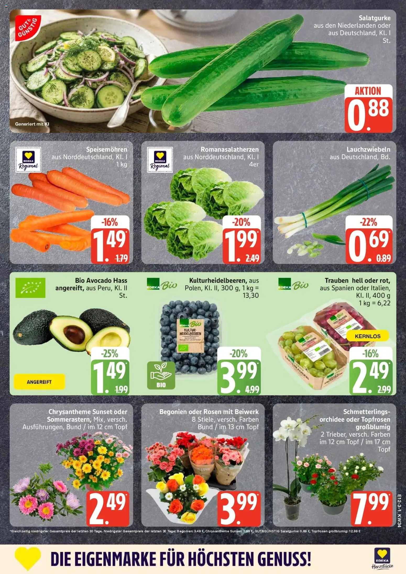 Edeka Prospekt Rostock-Gehlsdorf (ab 17.08.2026) » Angebote Online | Seite: 3 | Produkte: Trauben, Orchidee, Heidelbeeren, Avocado