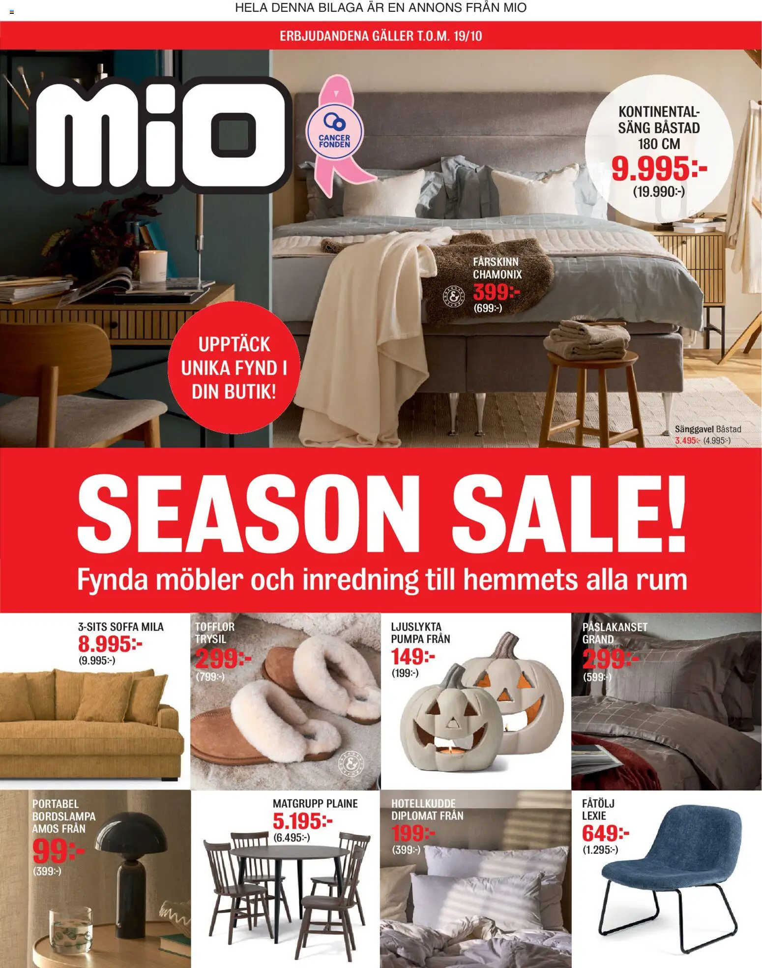 Mio reklamblad aktuell från 29/09/2026 | Sida: 1 | Produkter: Matgrupp, Säng, Soffa, Pumpa