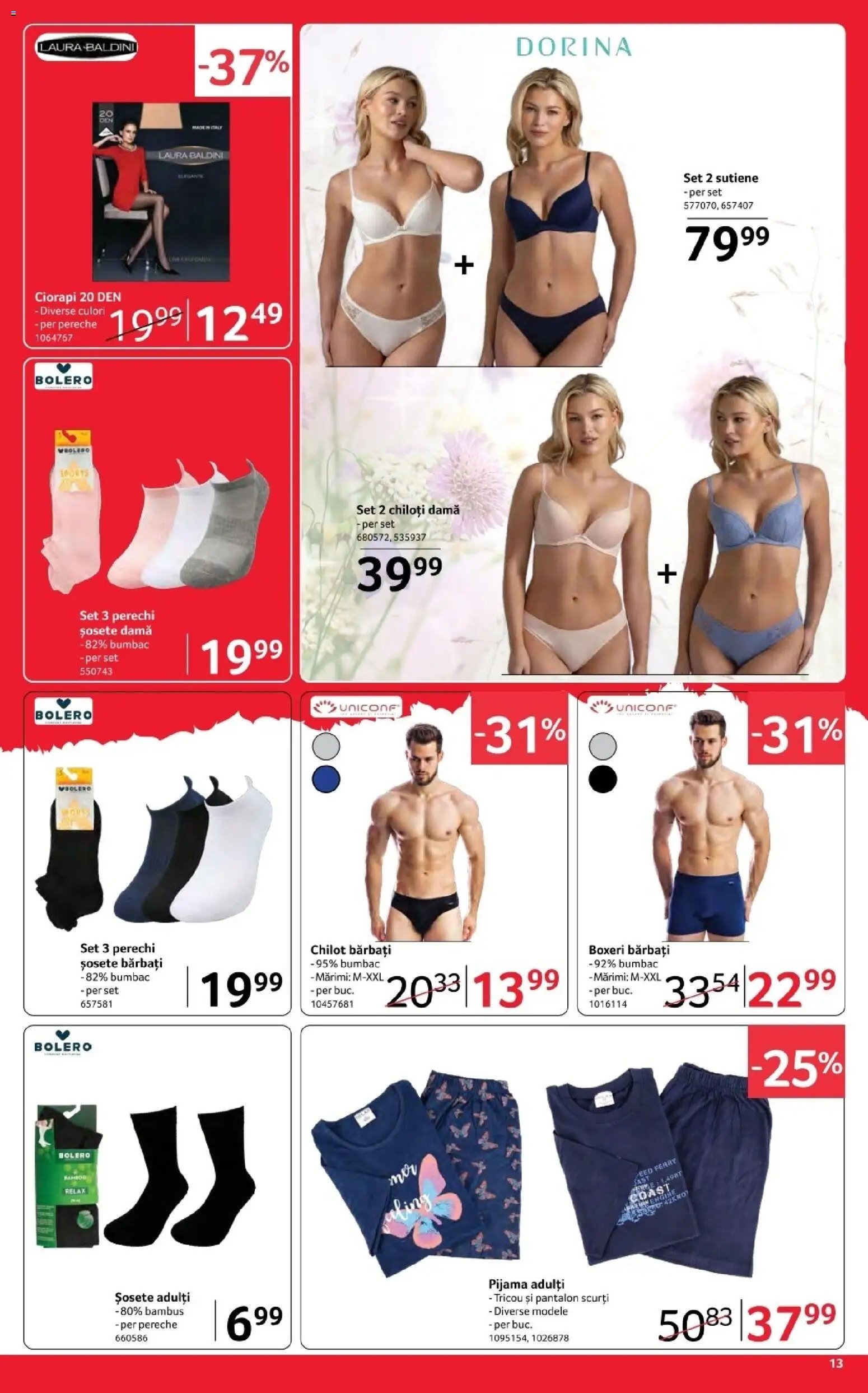 Noul catalog Selgros – valabil de la 03.04.2026 | Pagină: 13 | Produse: Tricou, Chiloți, Șosete, Boxeri
