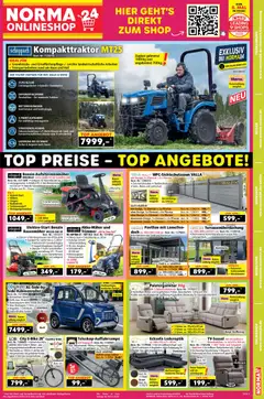 Norma Prospekt ab 03.08.2026 gültig | Seite: 18 | Produkte: Top, Ecksofa, Rasenmäher, Ladegerät