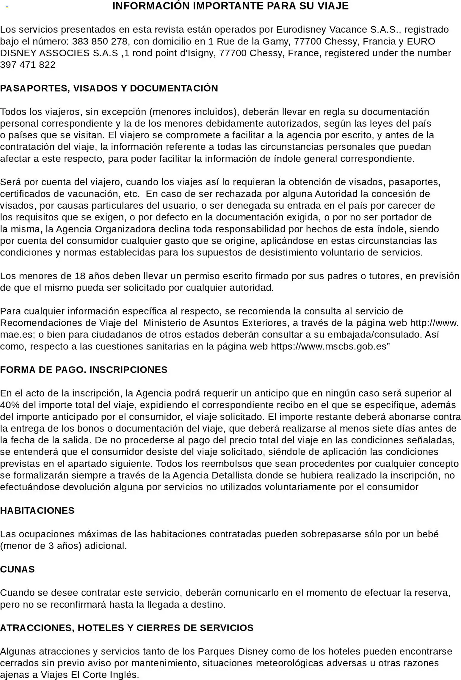 Viajes El Corte Inglés Folleto Disneyland Paris │ válido desde el 31/03/2026 | Página: 64 | Productos: General, Revista