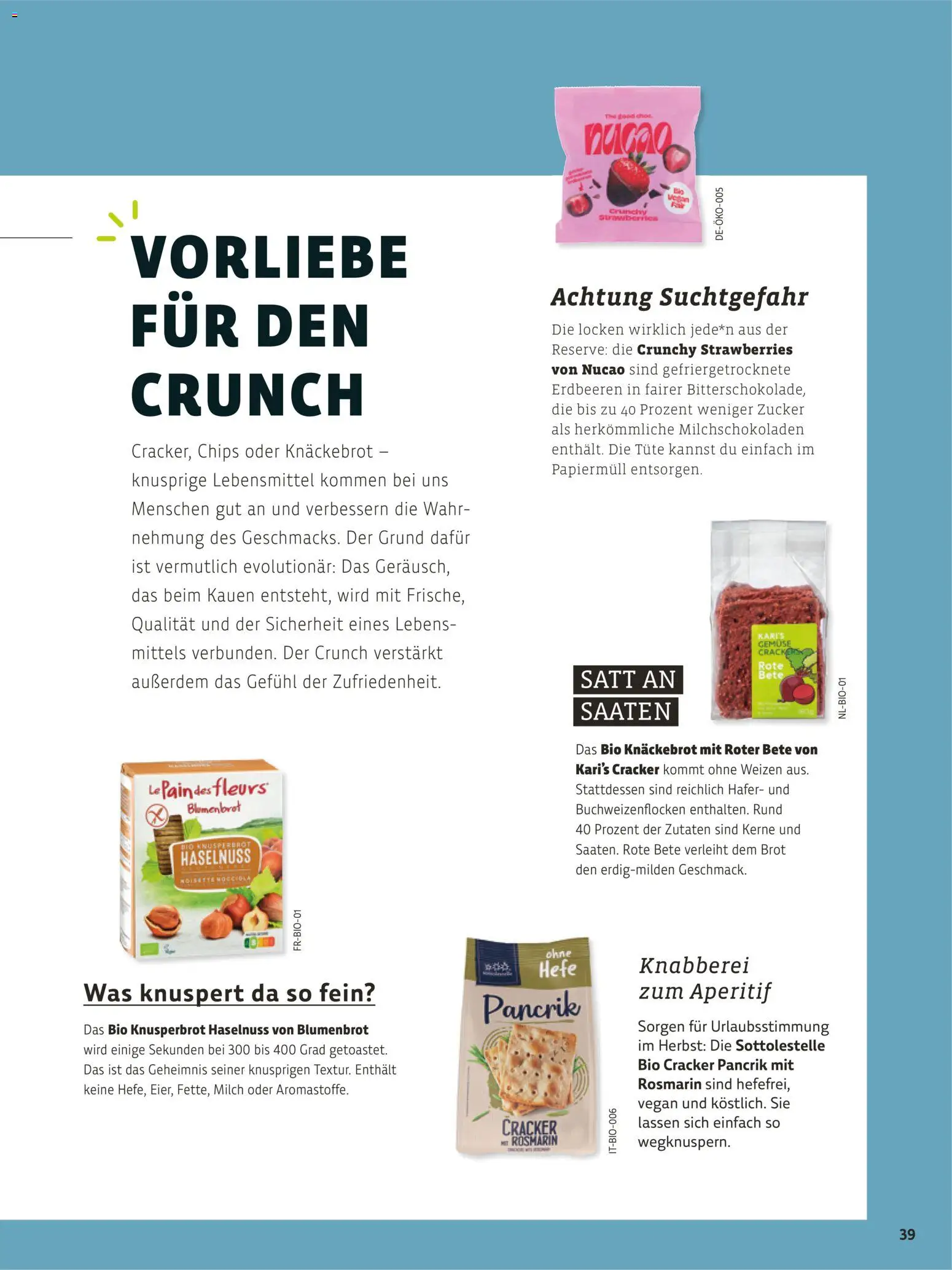 BioMarkt Kreo Magazin – gültig ab 26.10.2026 | Seite: 39 | Produkte: Milch, Brot, Erdbeeren, Chips