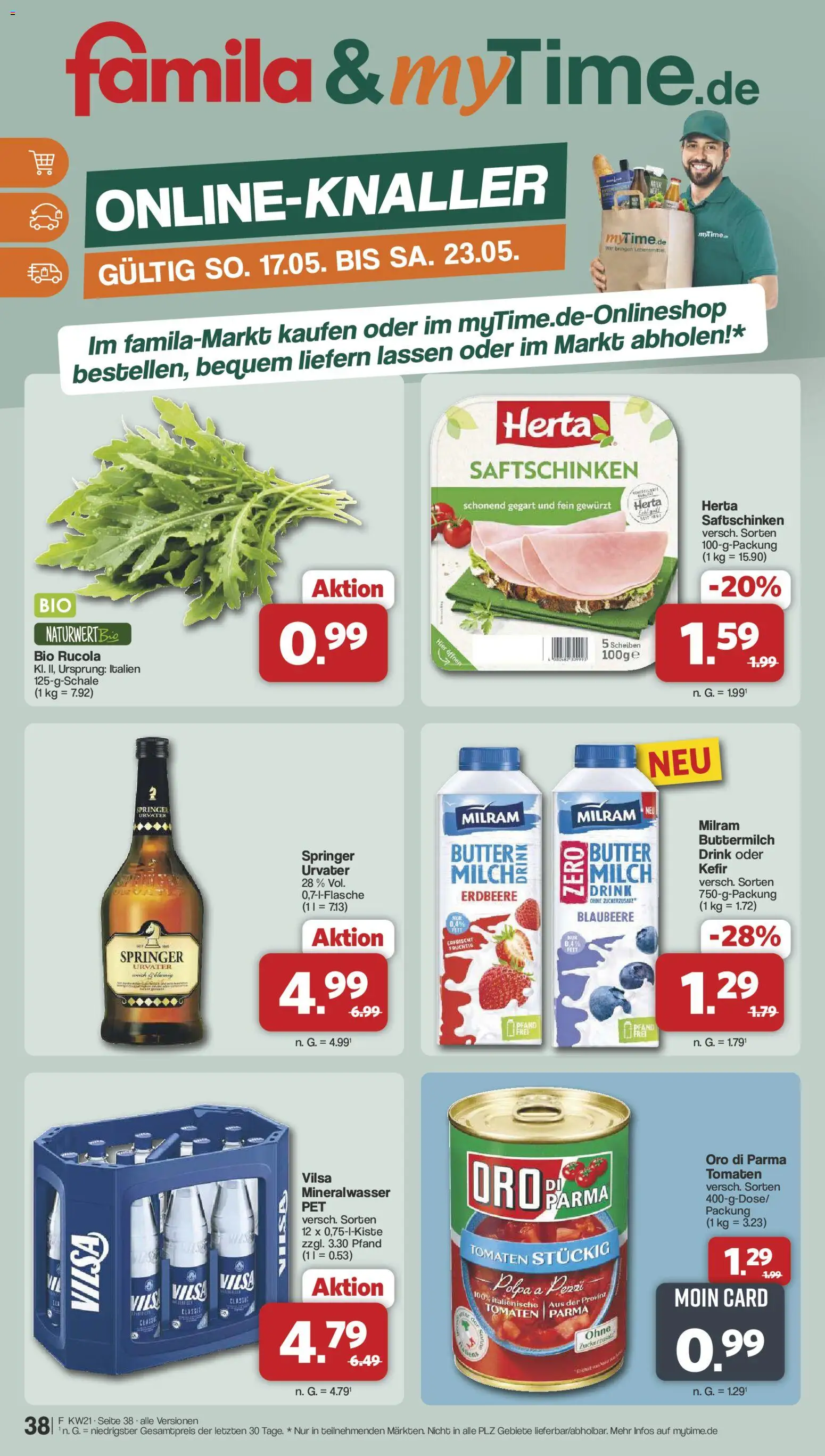 Famila Nordwest Prospekt 	 – gültig ab 18.05.2026 | Seite: 38 | Produkte: Butter, Rucola, Tomaten, Oro di parma