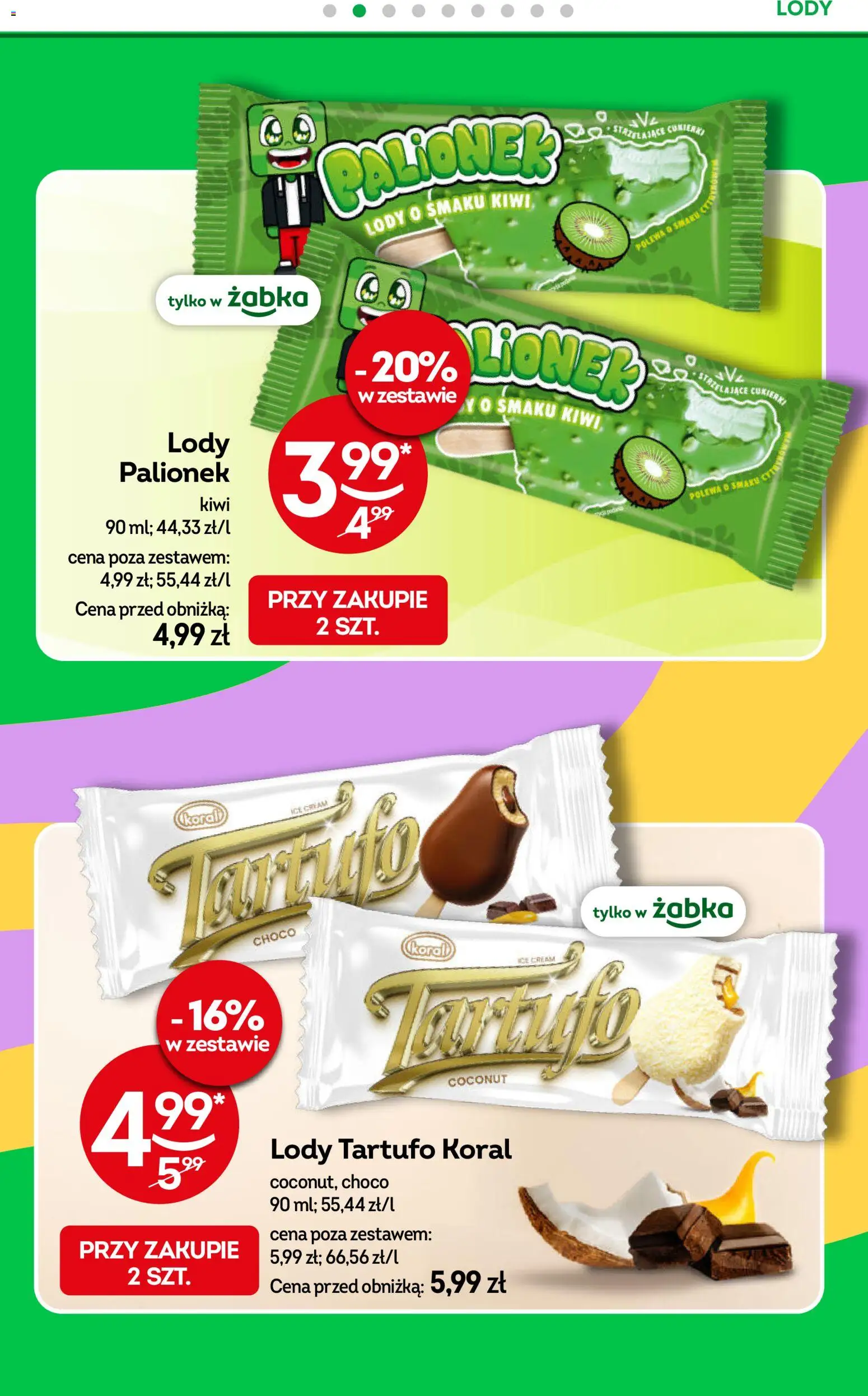 Żabka gazetka od 01.07.2026 | Strona: 33 | Produkty: Cukierki, Kiwi, Lody