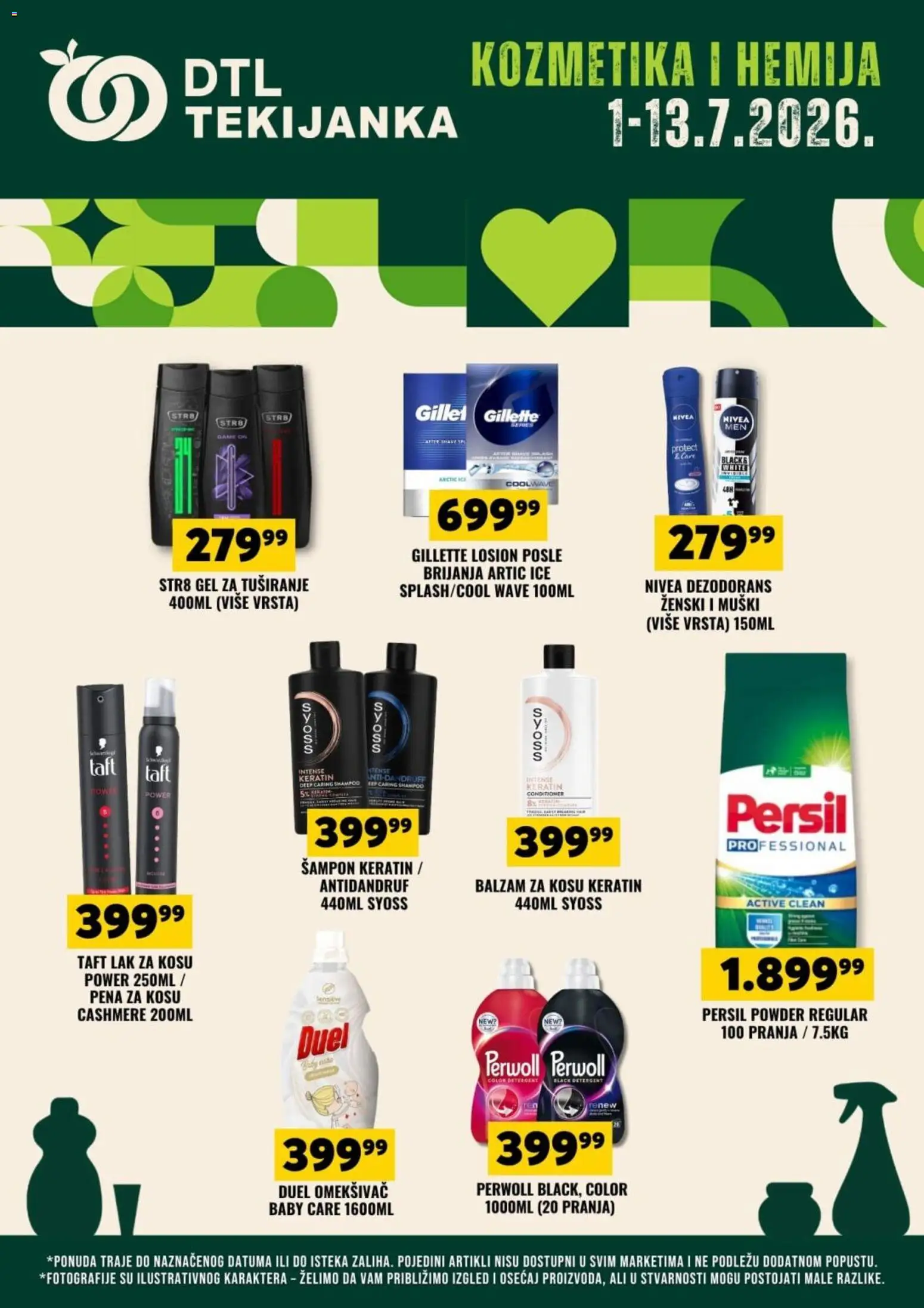Tekijanka katalog - važi od 01.07.2026 | Strana: 1 | Proizvode: Perwoll, Šampon, Lak za kosu, Balzam za kosu