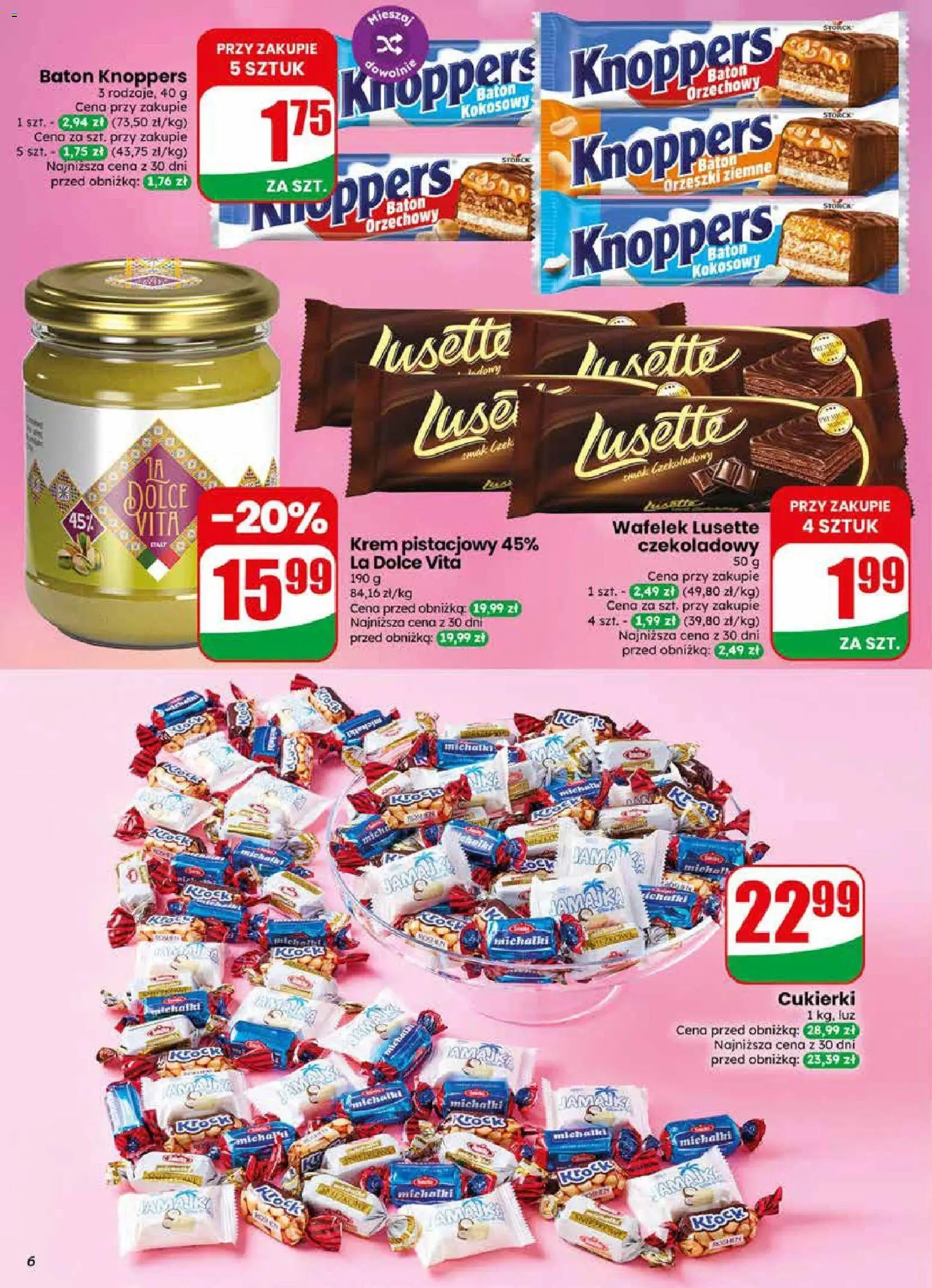 Dino gazetka od 20.05.2026 | Strona: 6 | Produkty: Knoppers, Baton, Orzeszki ziemne, Krem