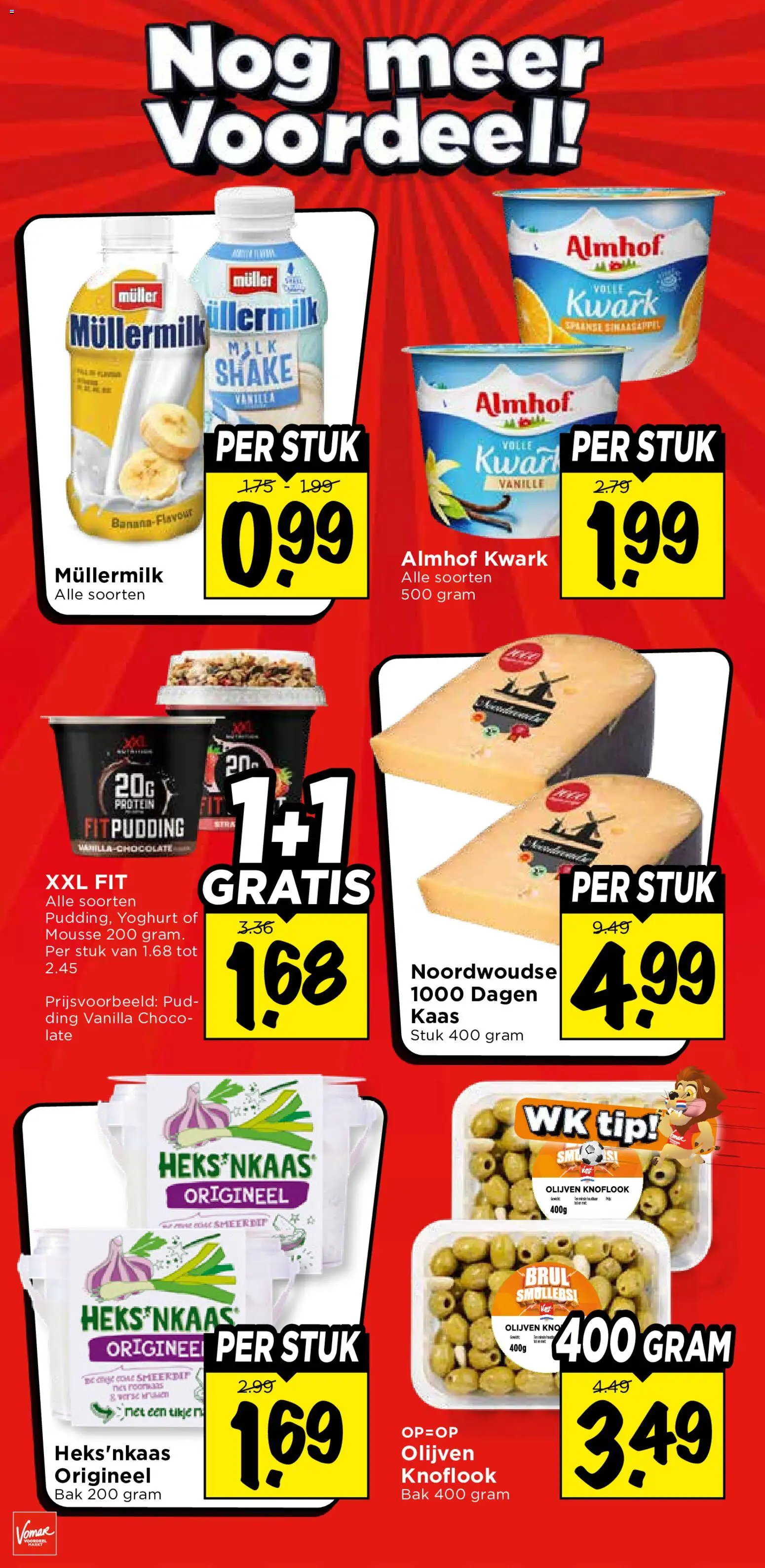 {H1} | Pagina: 23 | Producten: Kwark, Pavilon, Olijven, Knoflook