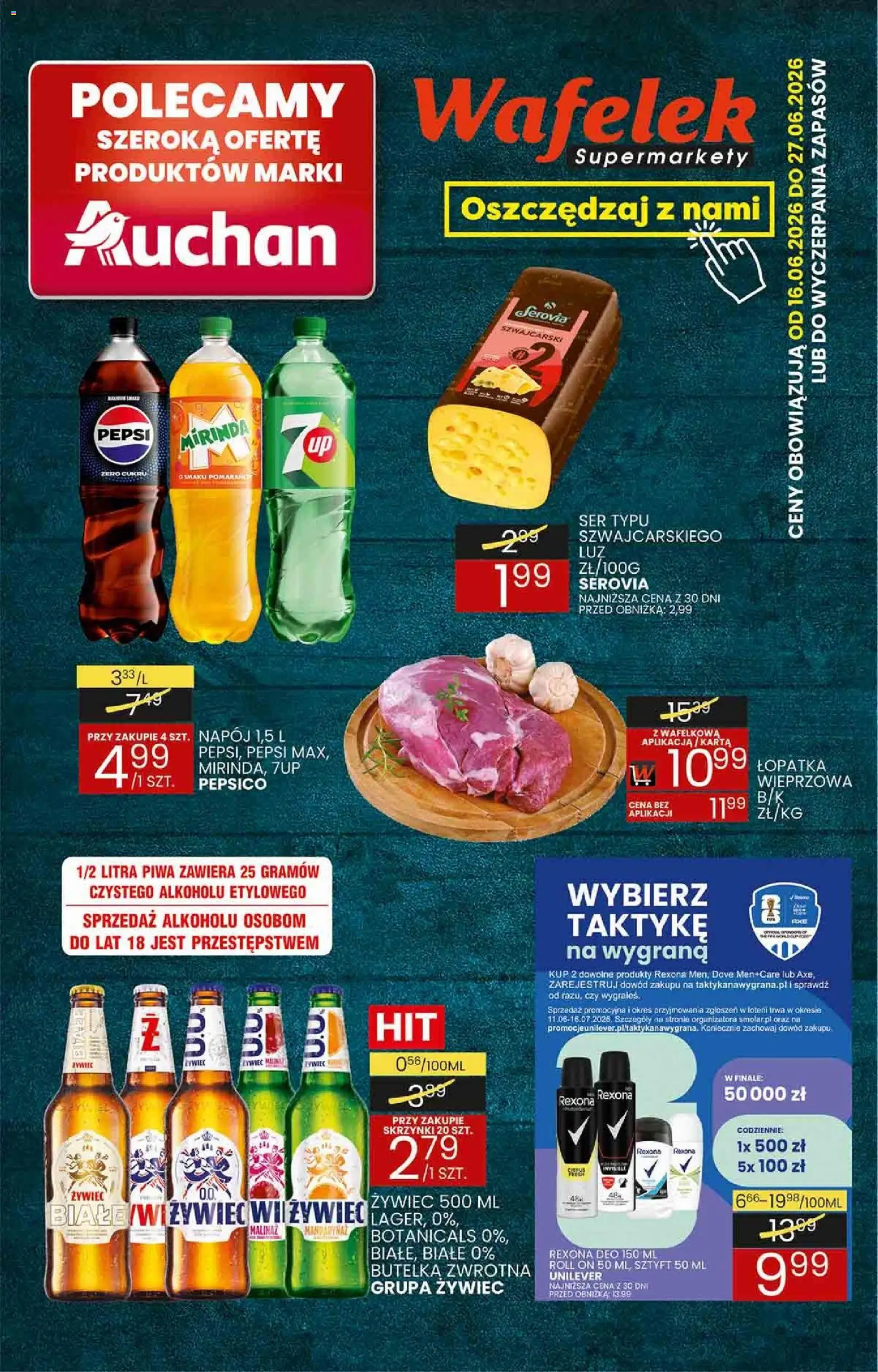 Wafelek gazetka od 16.06.2026 | Strona: 1 | Produkty: Karta, Pepsi, Ser