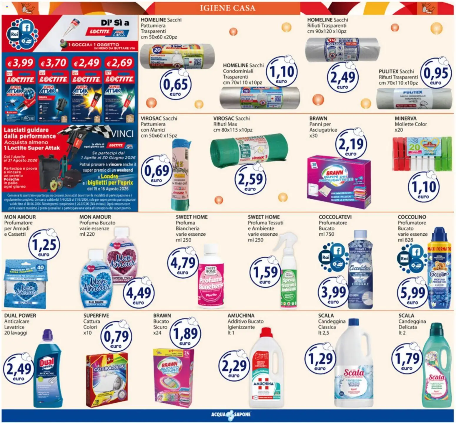 Volantino Acqua e Sapone del 18.05.2026 | Pagina: 19 | Prodotti: Candeggina, Asciugatrice, Scala, Pattumiera