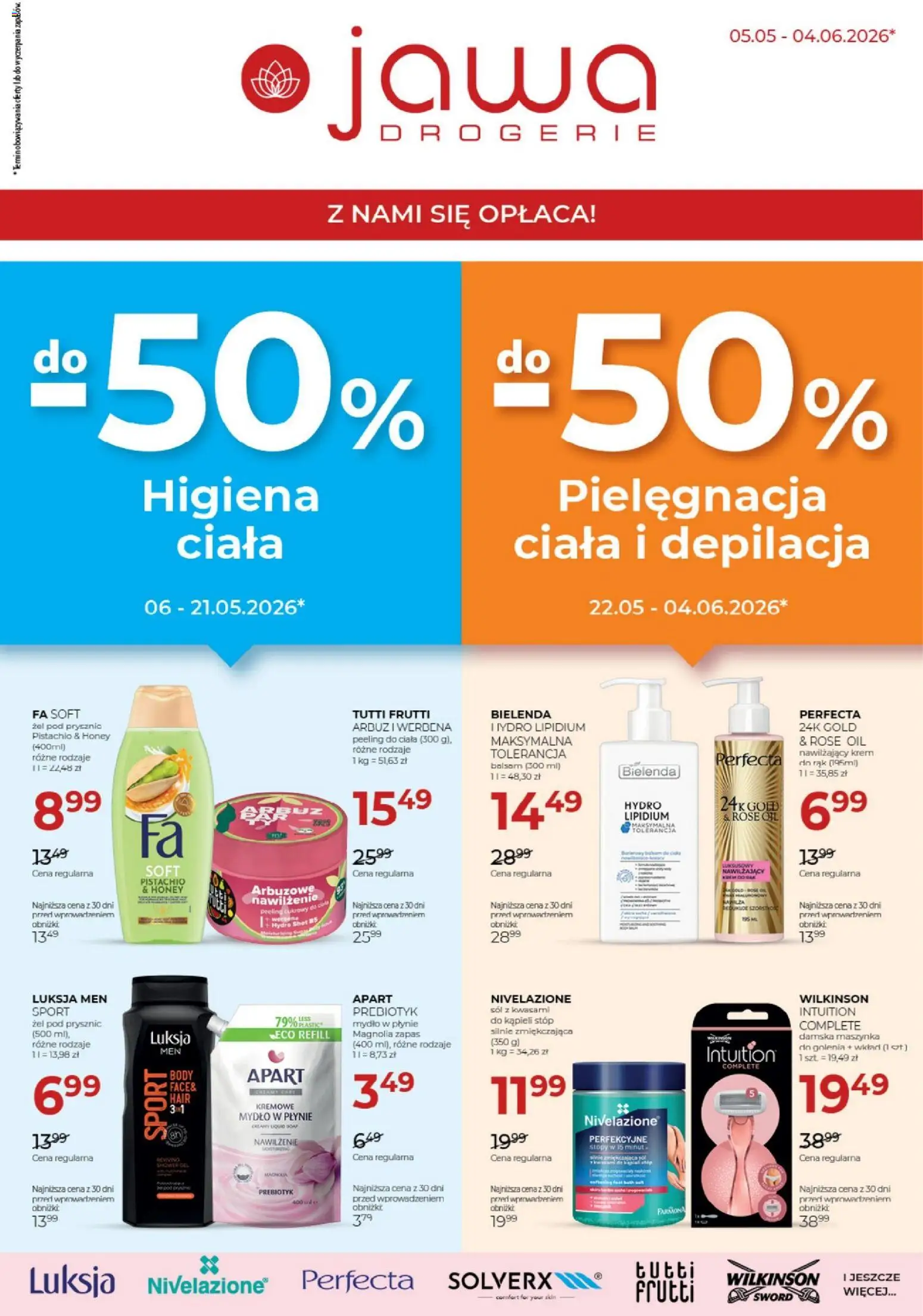 Jawa gazetka od 05.05.2026 | Strona: 1 | Produkty: Arbuz, Peeling, Żel pod prysznic, Krem