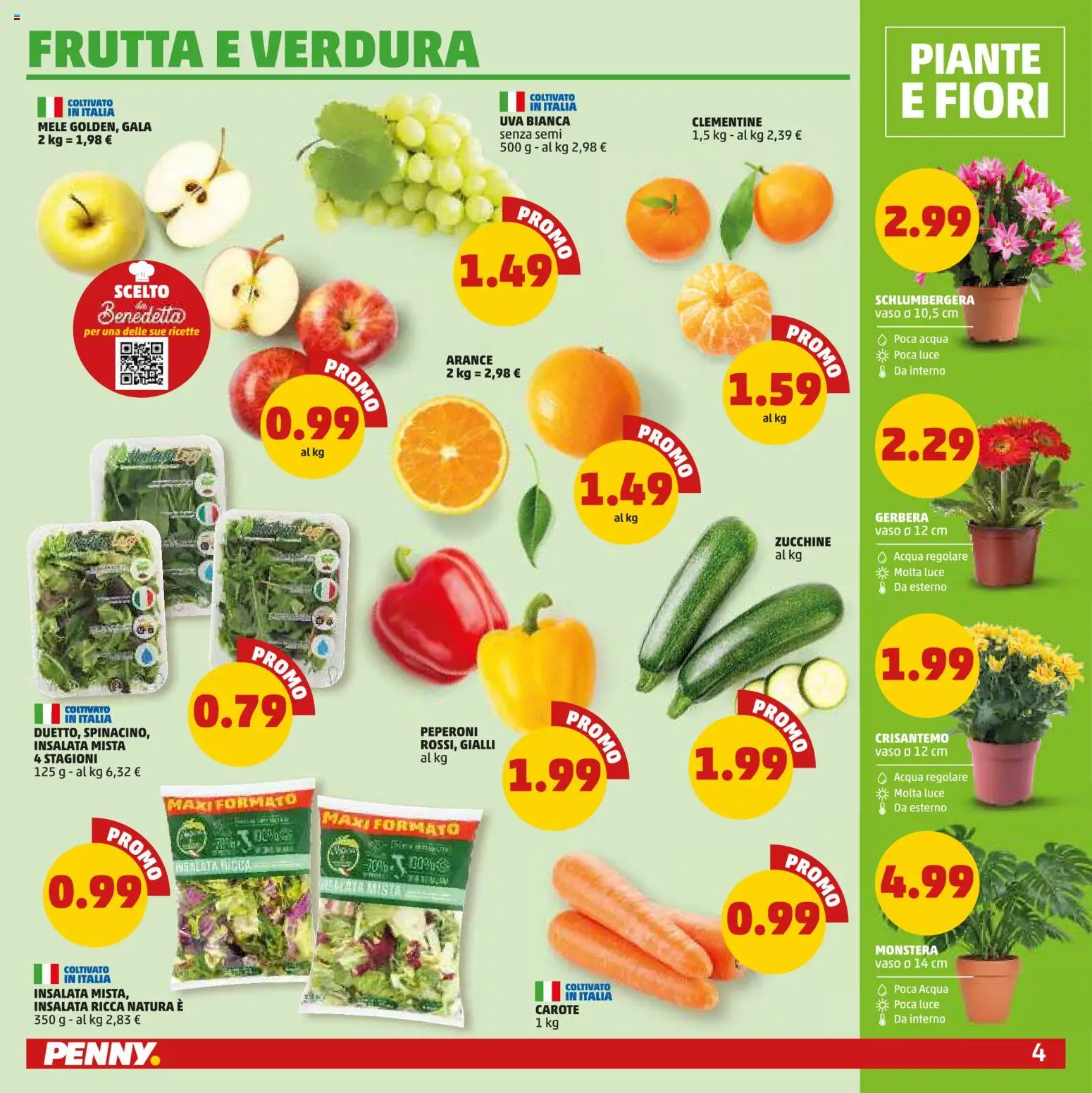 Volantino PENNY del 08/10/2026 | Pagina: 4 | Prodotti: Mele, Peperoni, Insalata, Carote