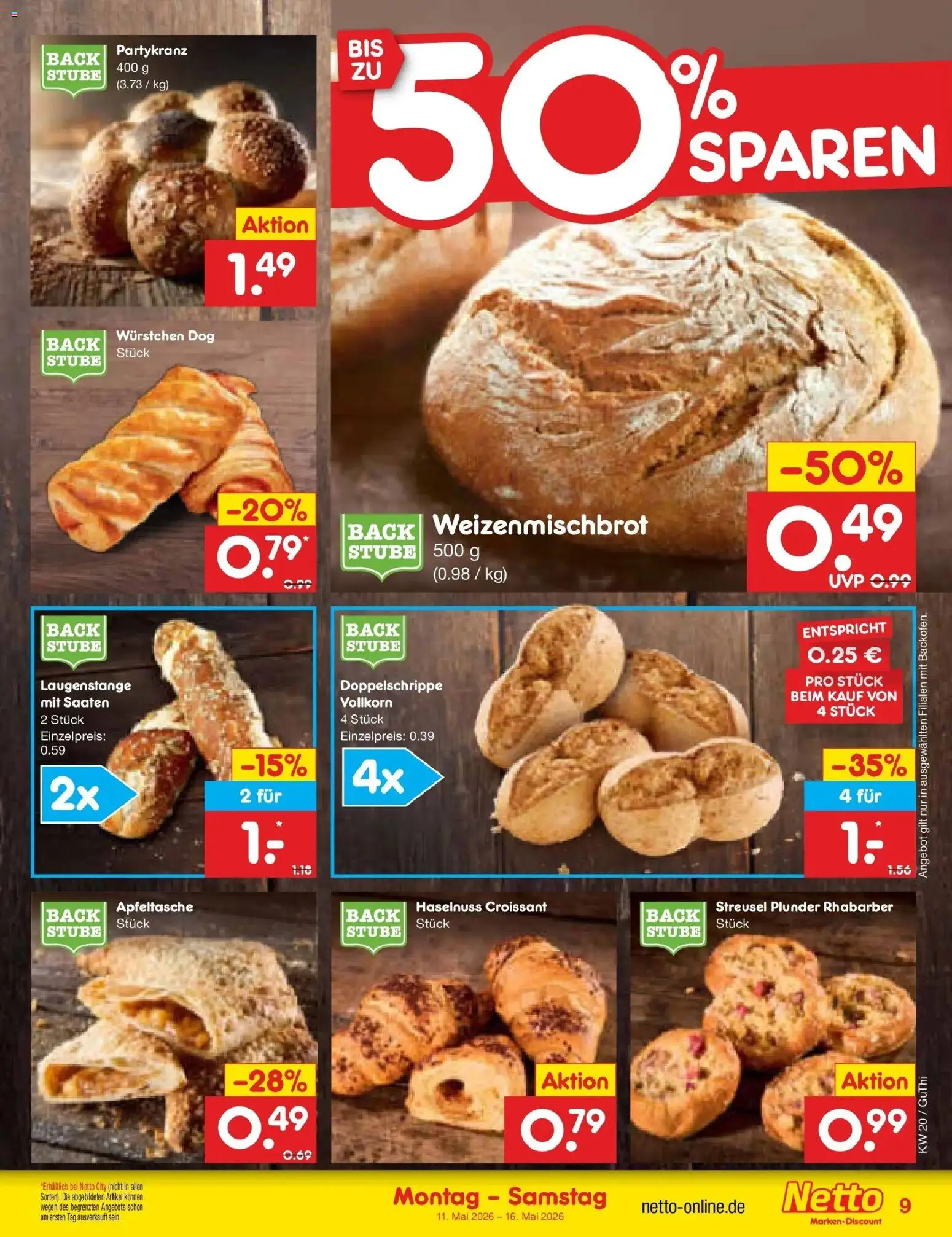 Netto Marken-Discount Prospekt Augustusburg	 – gültig ab 10.05.2026 | Seite: 10 | Produkte: Croissant, Rhabarber